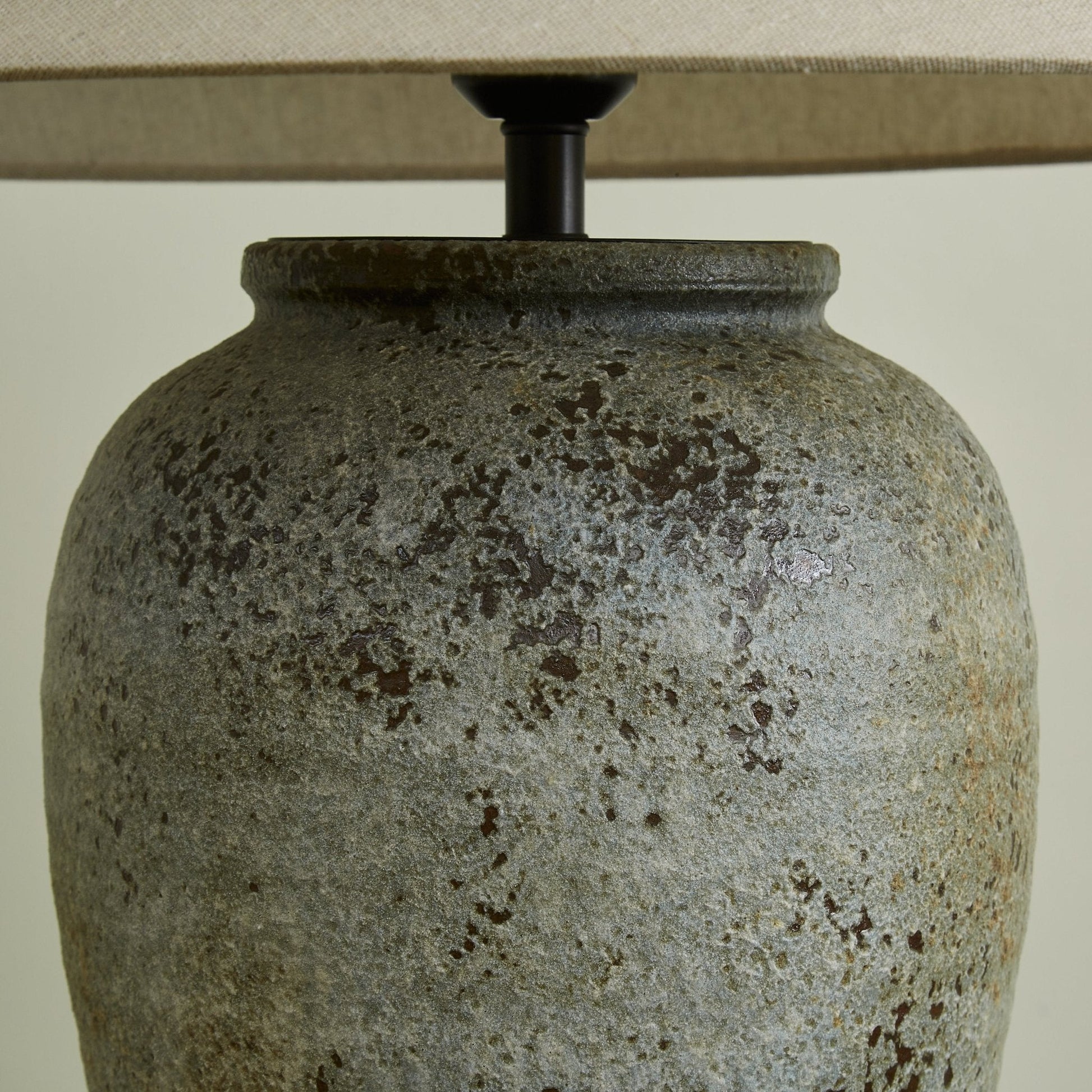 Terra Ceramic & Fabric Table Lamp-Neutral Decor