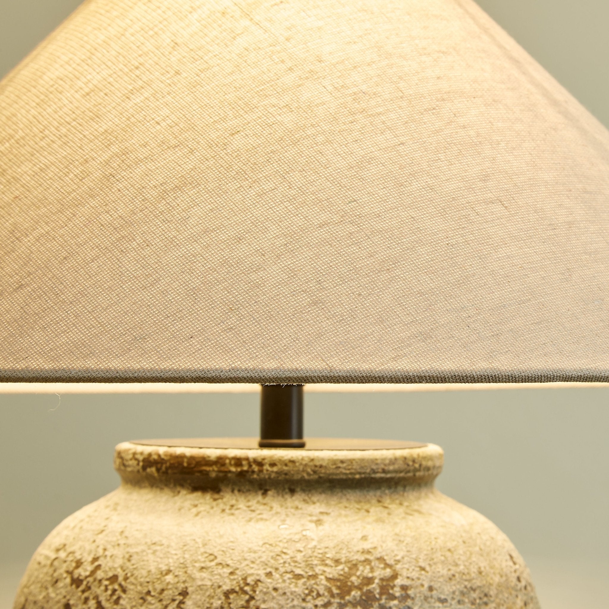 Terra Ceramic & Fabric Table Lamp-Neutral Decor