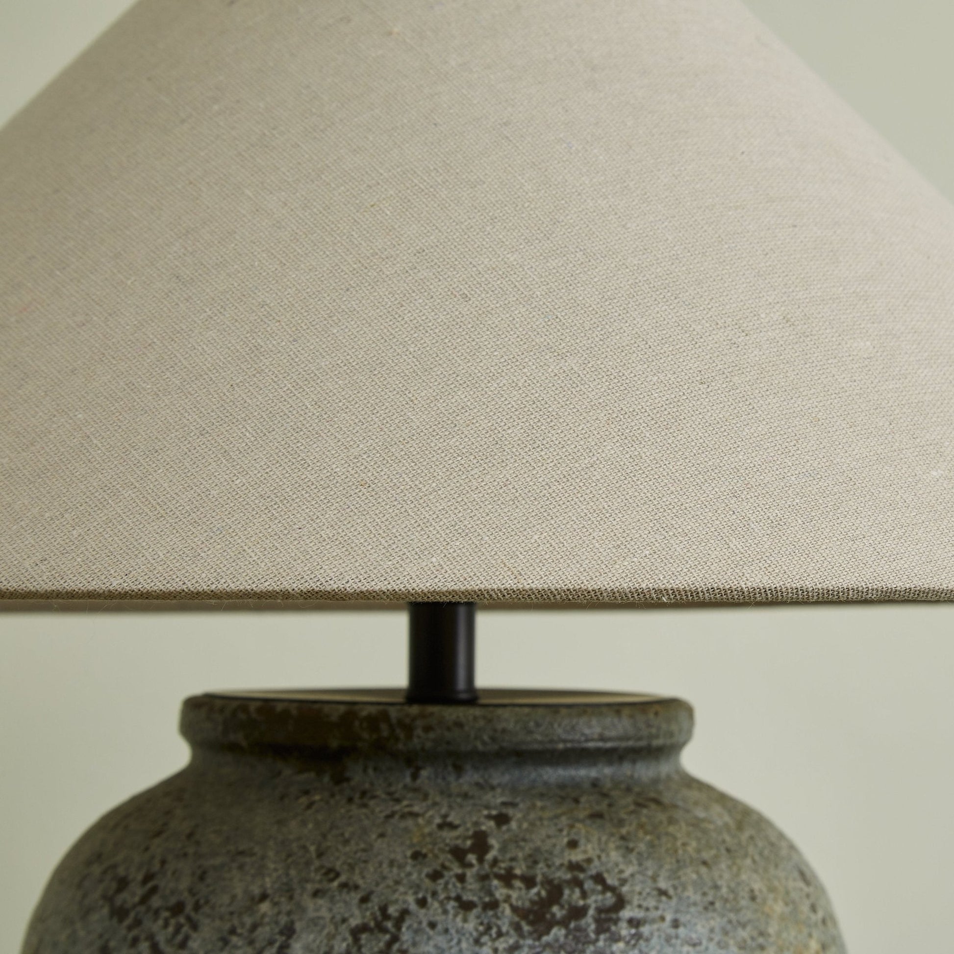 Terra Ceramic & Fabric Table Lamp-Neutral Decor