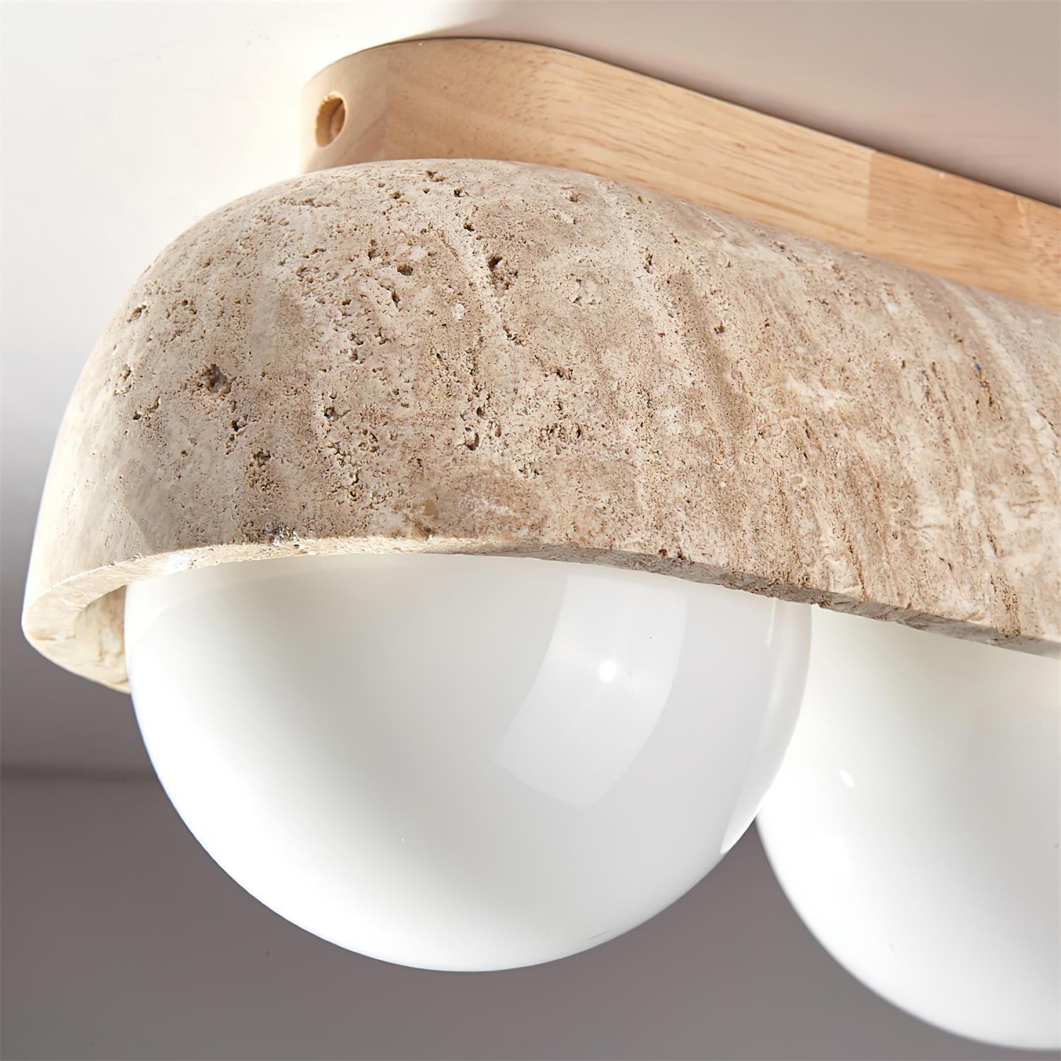 Ritta Ceiling Light  Travertine Rectangular