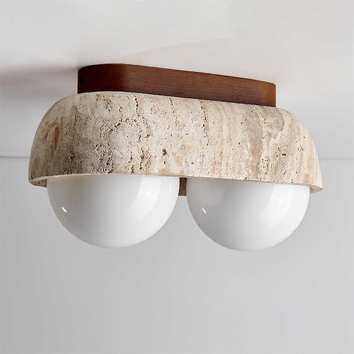 Ritta Ceiling Light  Travertine Rectangular