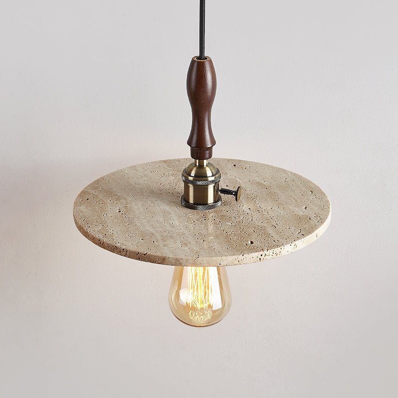 Pylg Yellow Travertine Disc Pendant Light-Neutral Decor