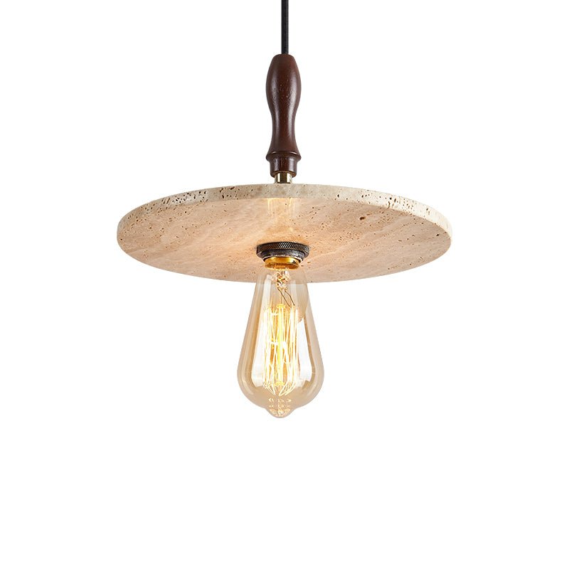Pylg Yellow Travertine Disc Pendant Light-Neutral Decor