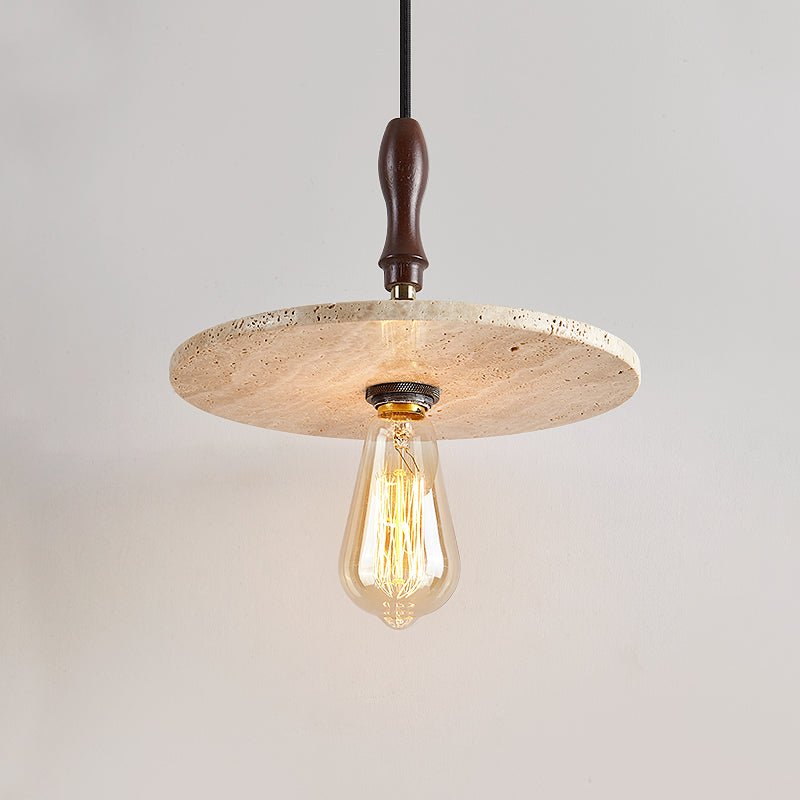 Pylg Yellow Travertine Disc Pendant Light-Neutral Decor