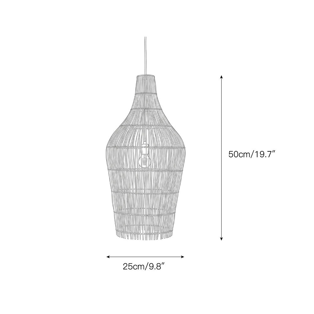 Taylor Rattan Pendant Lamp hanging in a minimalist living room.