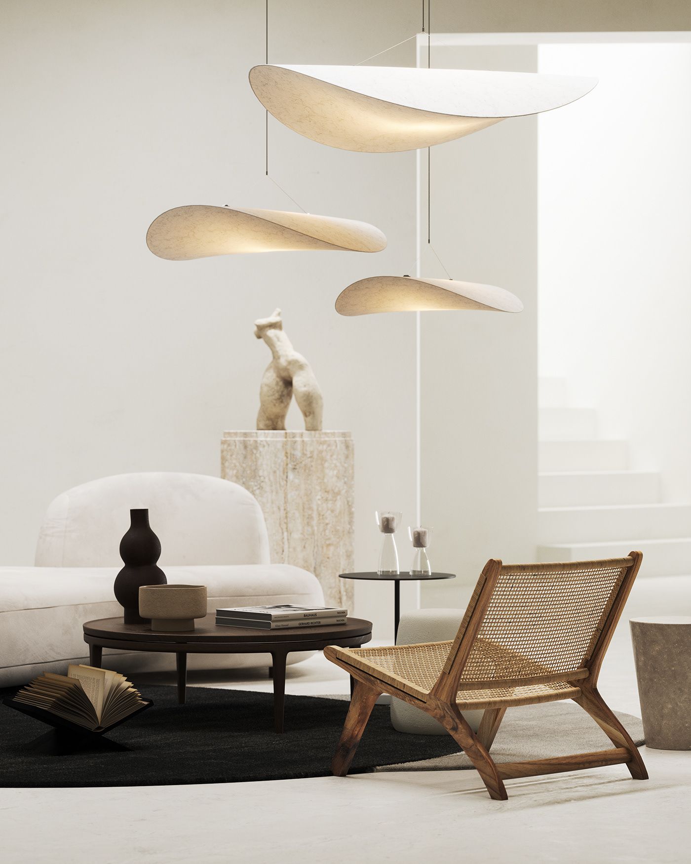 Vela Minimalist Silk Pendant Light-Neutral Decor