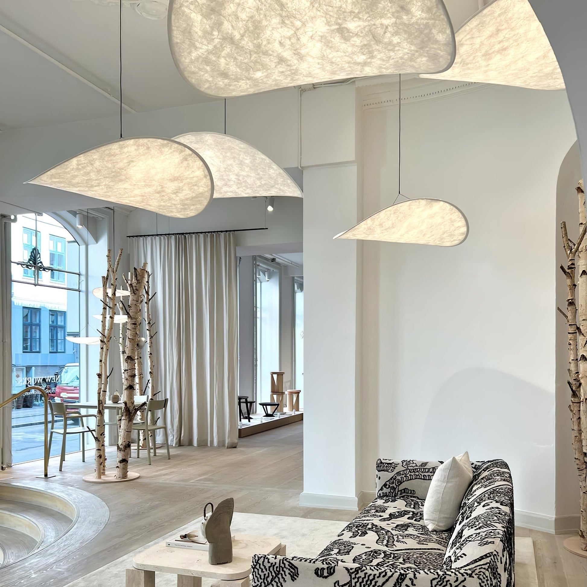 Twist Pendant Contemporary Swag Light-Neutral Decor