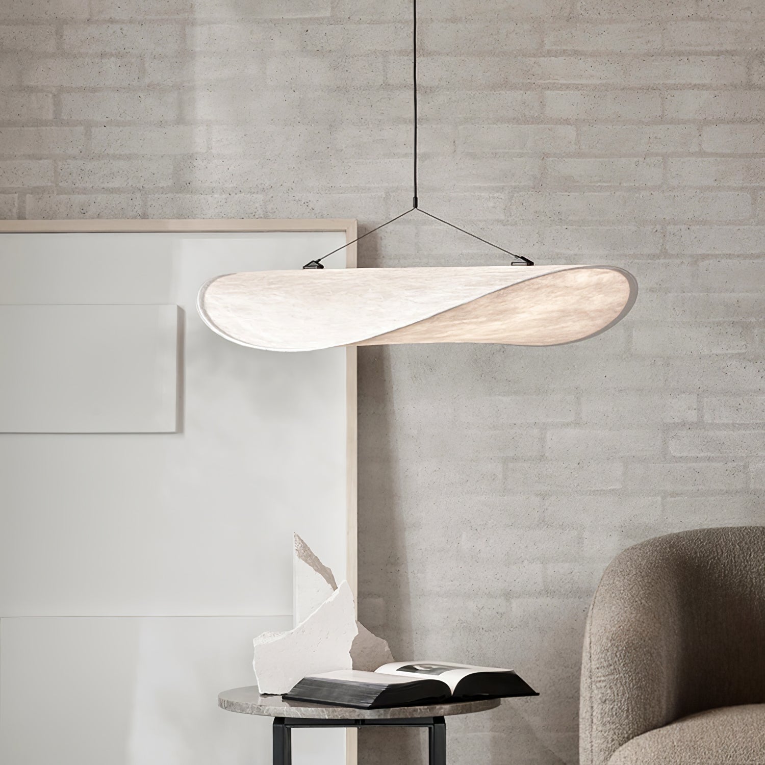 Larenol Paper & Glass Fiber Pendant Lamp-Neutral Decor