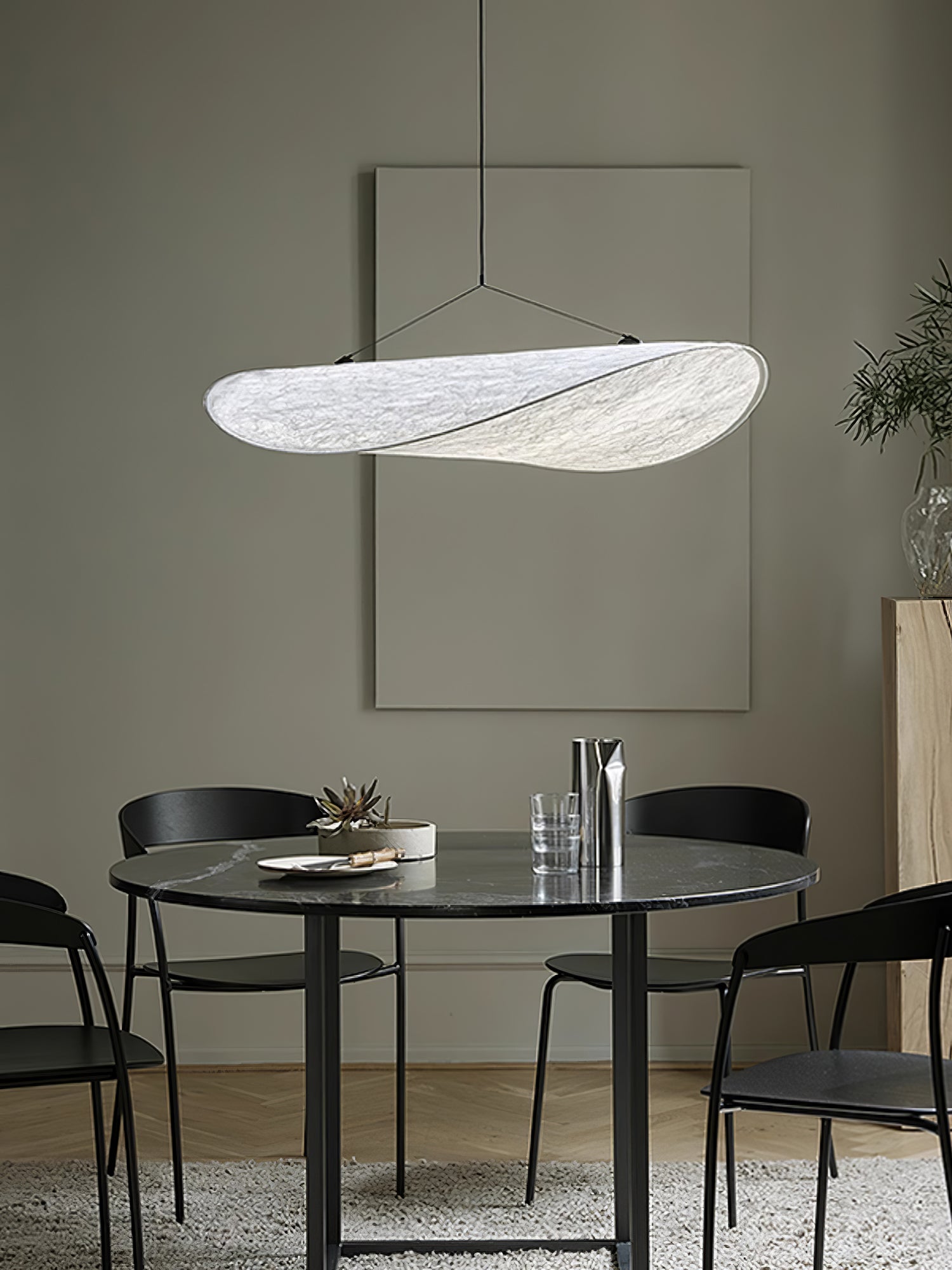 Larenol Paper & Glass Fiber Pendant Lamp-Neutral Decor