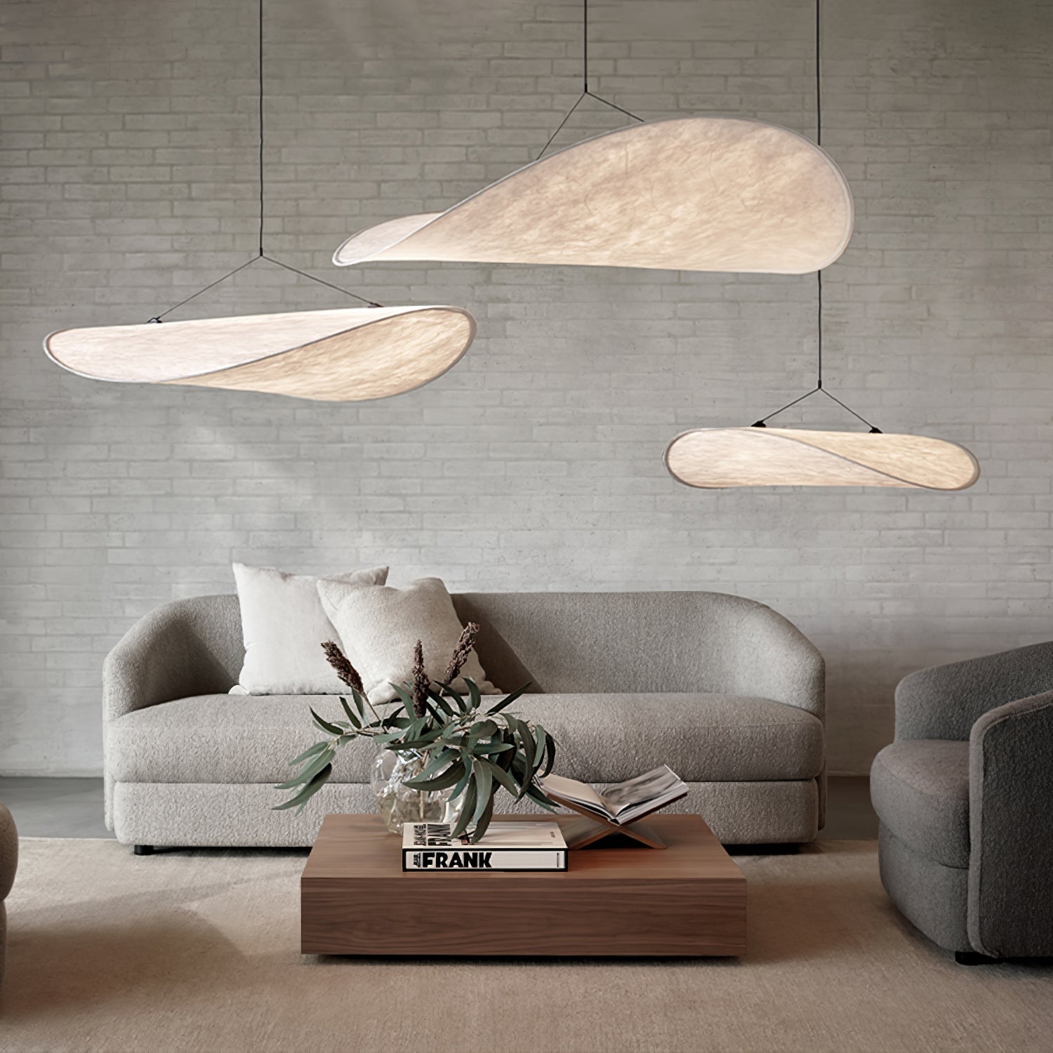 Larenol Paper & Glass Fiber Pendant Lamp-Neutral Decor