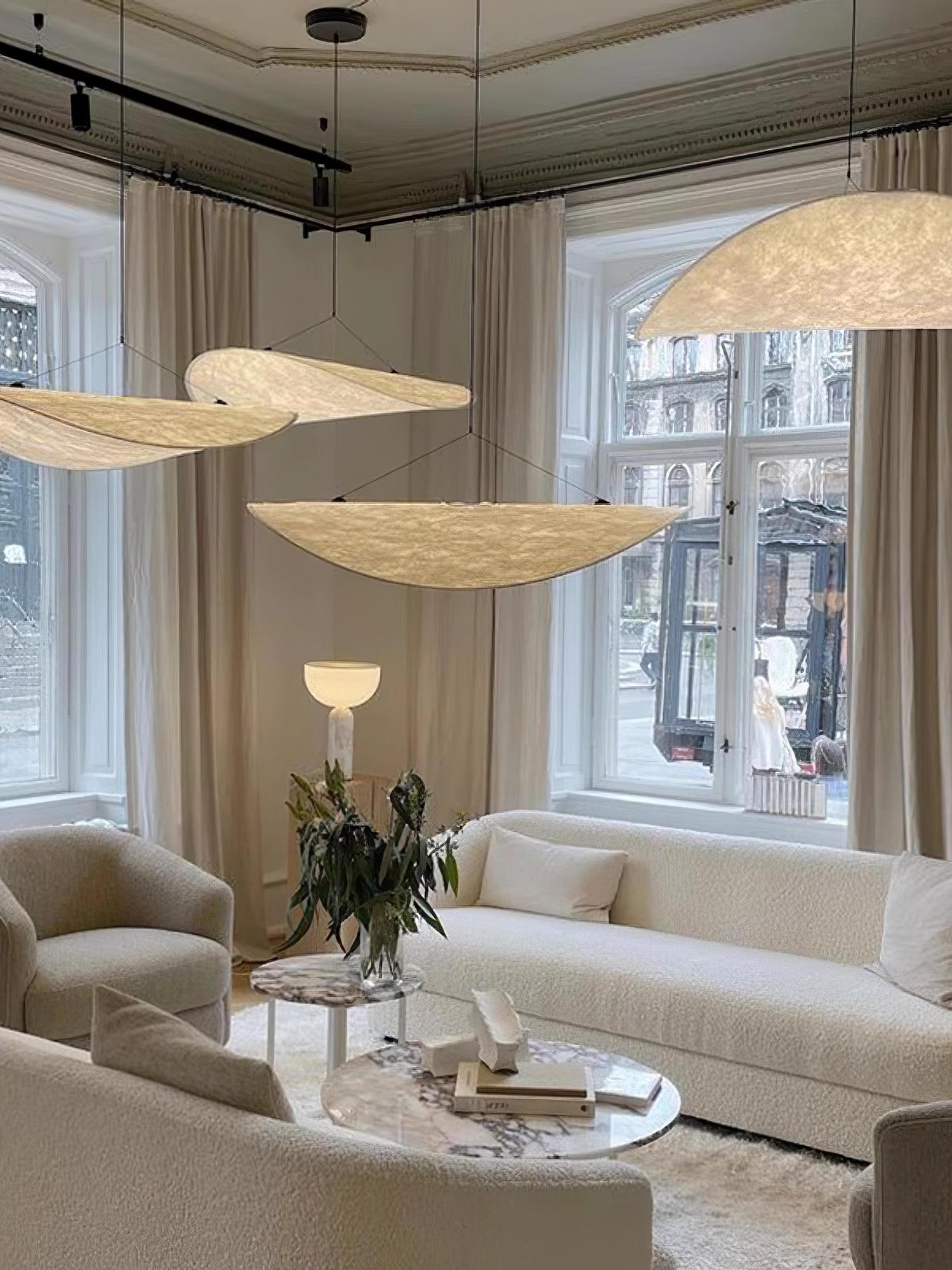 Larenol Paper & Glass Fiber Pendant Lamp-Neutral Decor