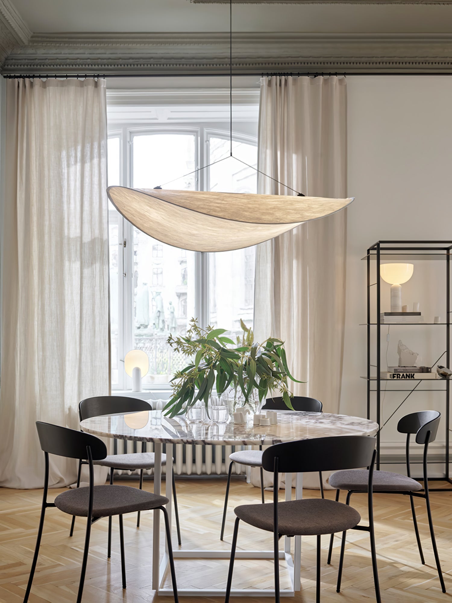 Larenol Paper & Glass Fiber Pendant Lamp-Neutral Decor