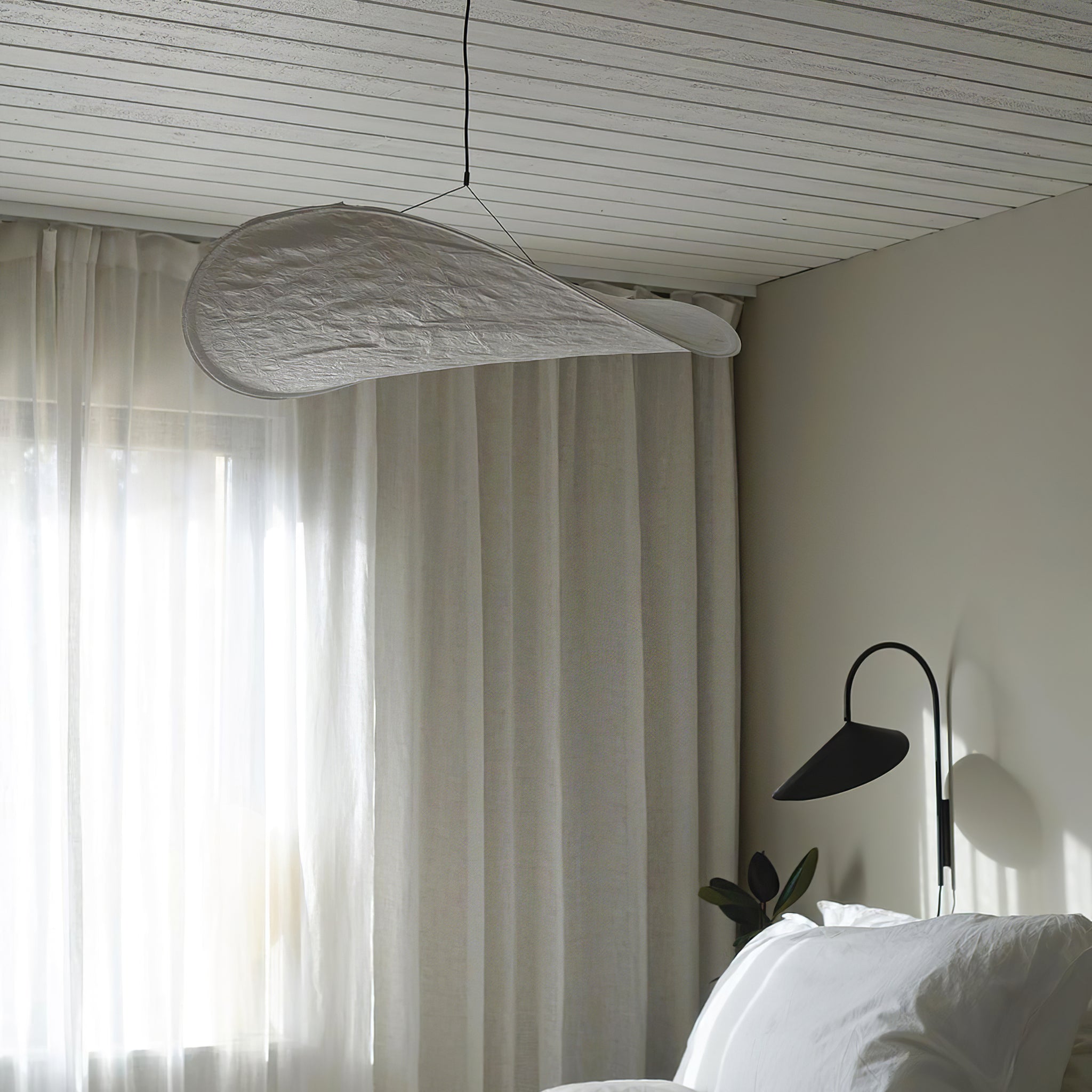 Larenol Paper & Glass Fiber Pendant Lamp-Neutral Decor