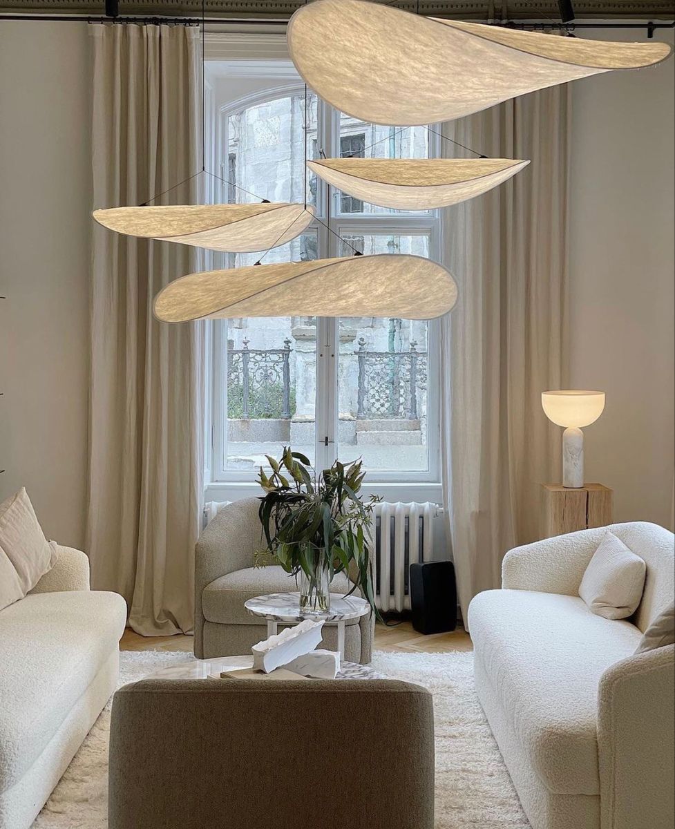 Larenol Paper & Glass Fiber Pendant Lamp-Neutral Decor