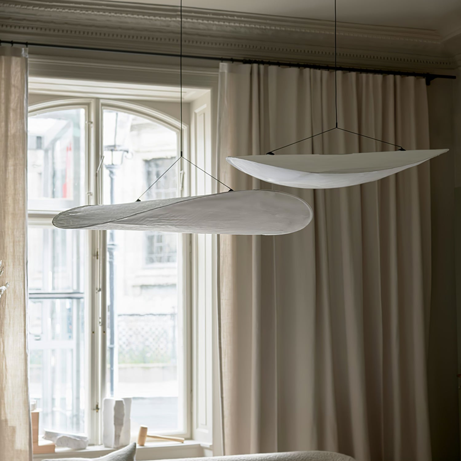Larenol Paper & Glass Fiber Pendant Lamp-Neutral Decor