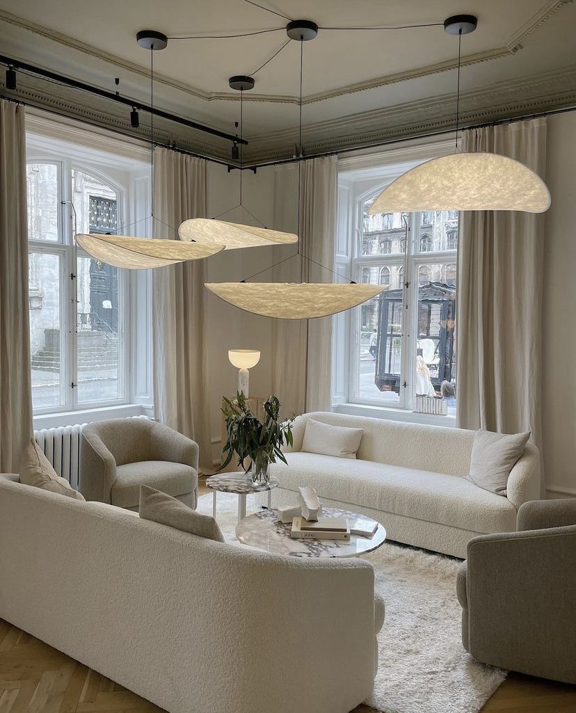 Larenol Paper & Glass Fiber Pendant Lamp-Neutral Decor