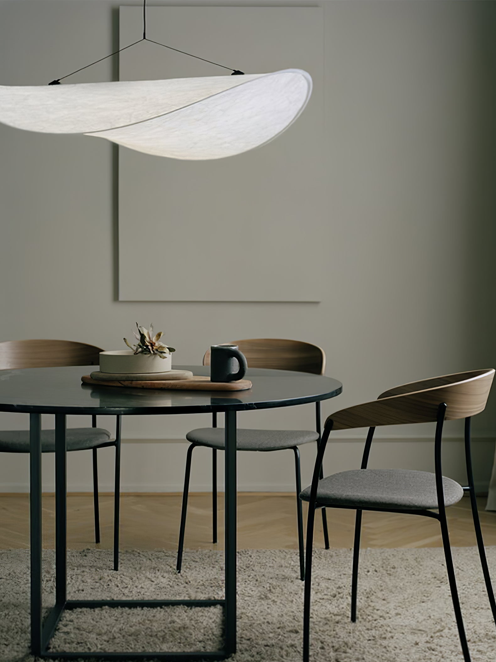 Larenol Paper & Glass Fiber Pendant Lamp-Neutral Decor