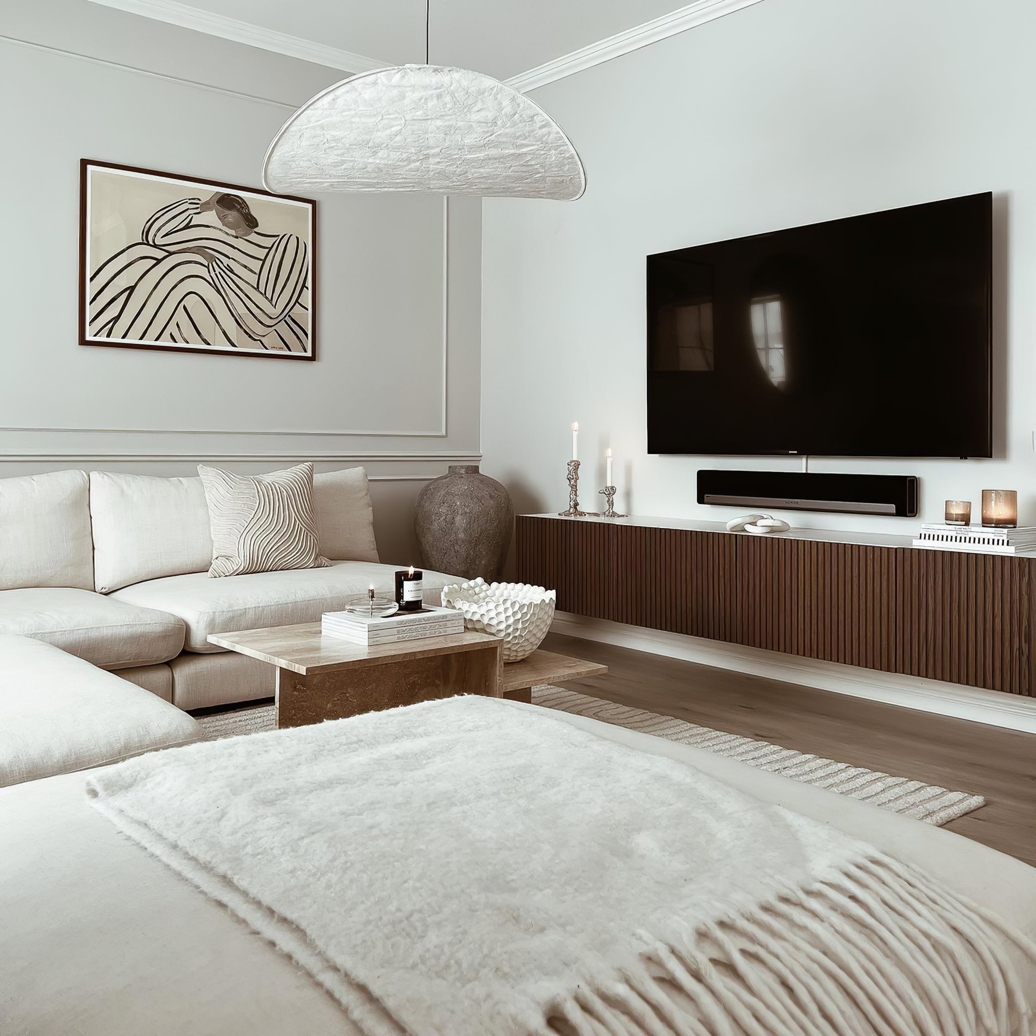 Vela Minimalist Silk Pendant Light-Neutral Decor