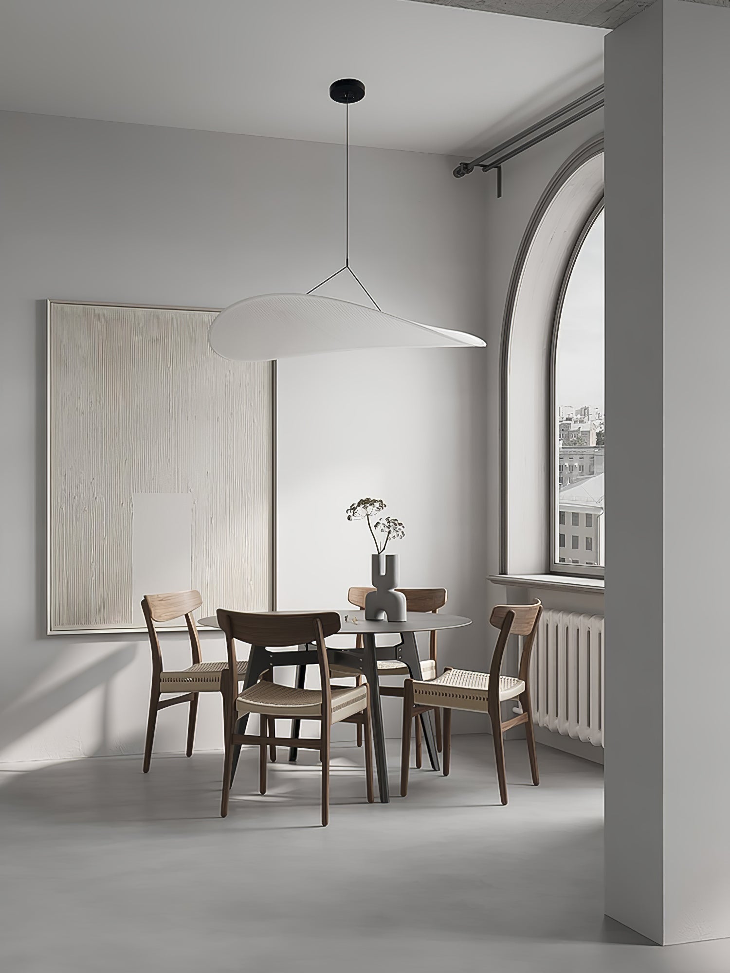 Vela Minimalist Silk Pendant Light-Neutral Decor