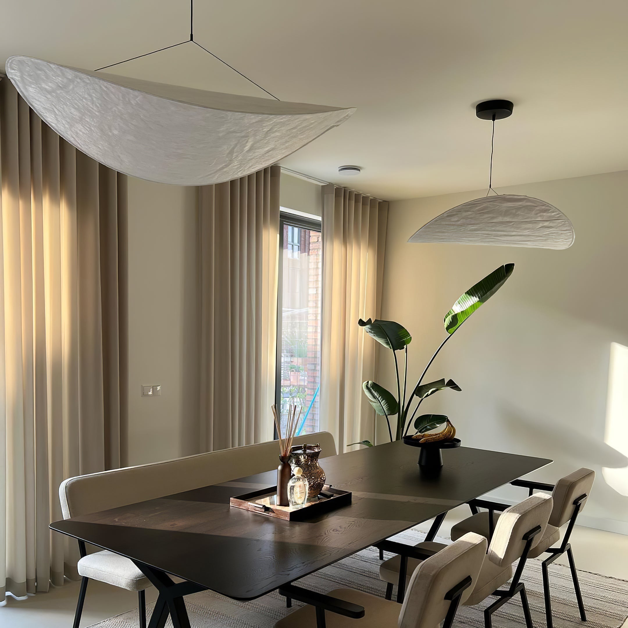 Vela Minimalist Silk Pendant Light-Neutral Decor