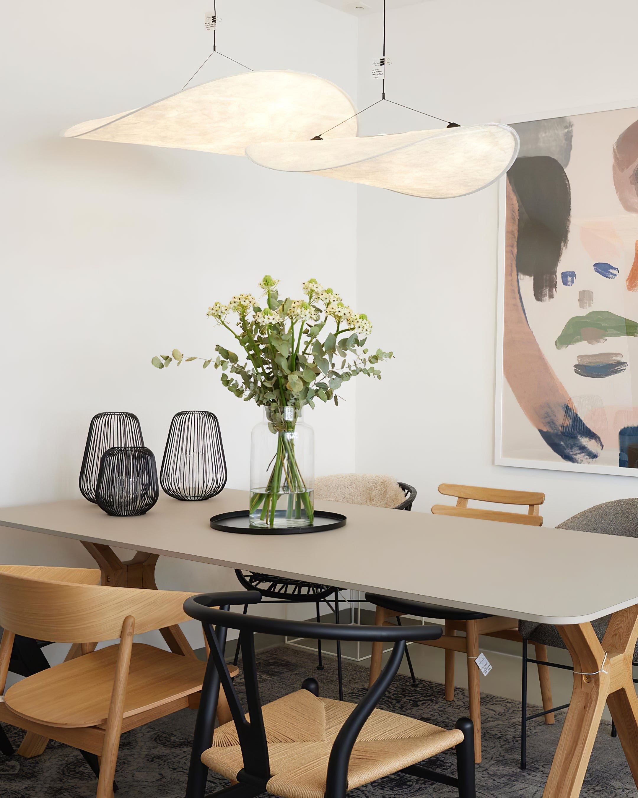 Larenol Paper & Glass Fiber Pendant Lamp-Neutral Decor