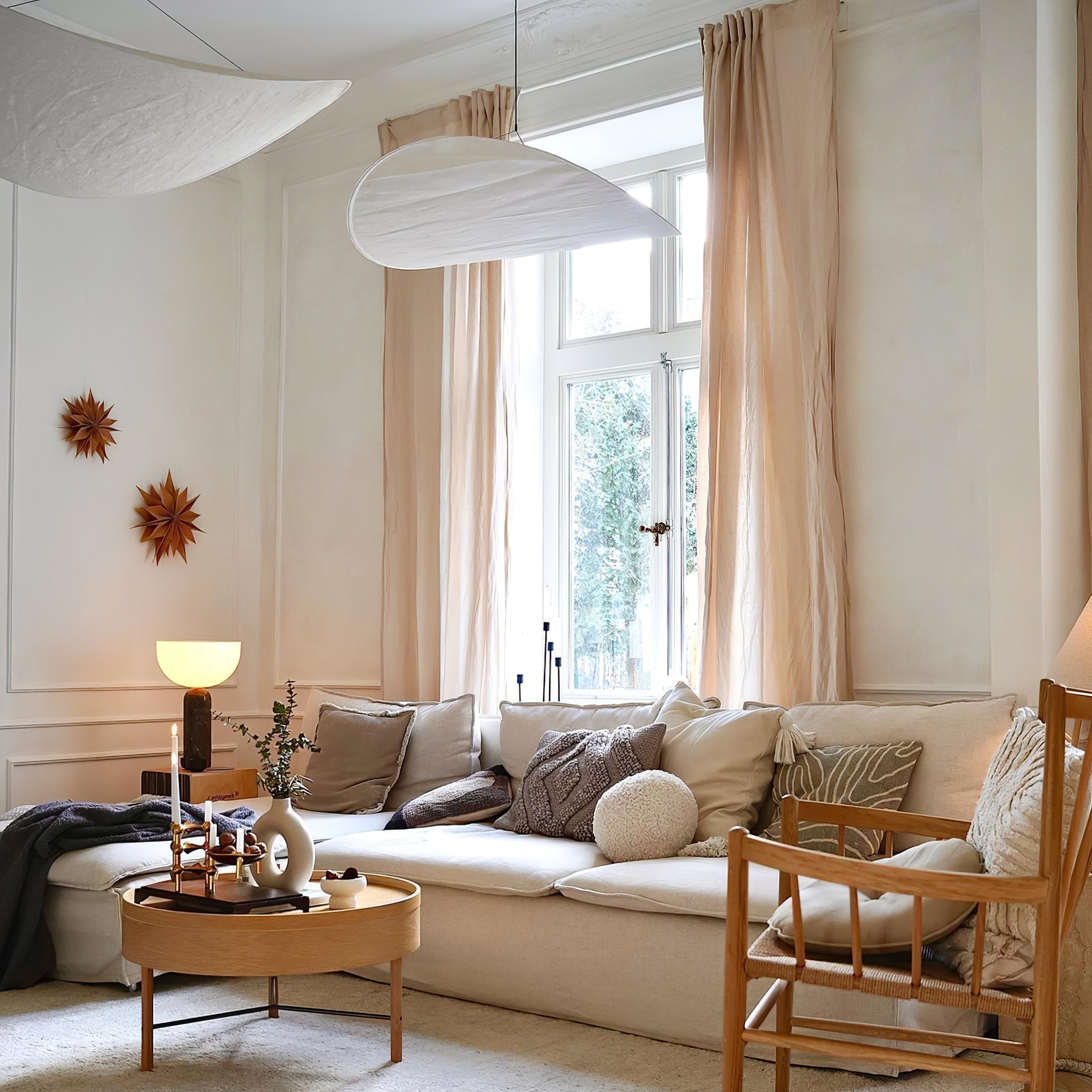 Twist Pendant Contemporary Swag Light-Neutral Decor