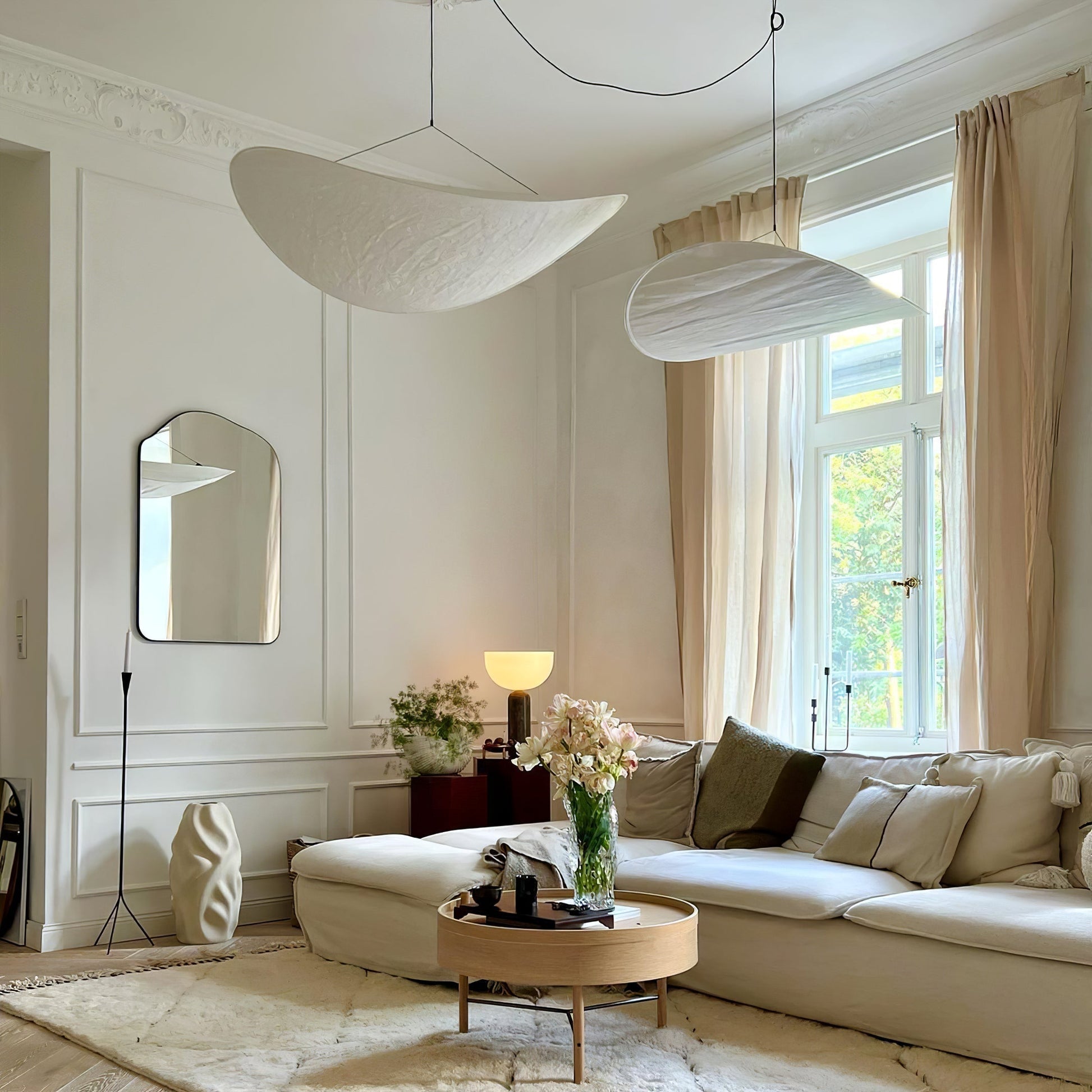 Twist Pendant Contemporary Swag Light-Neutral Decor