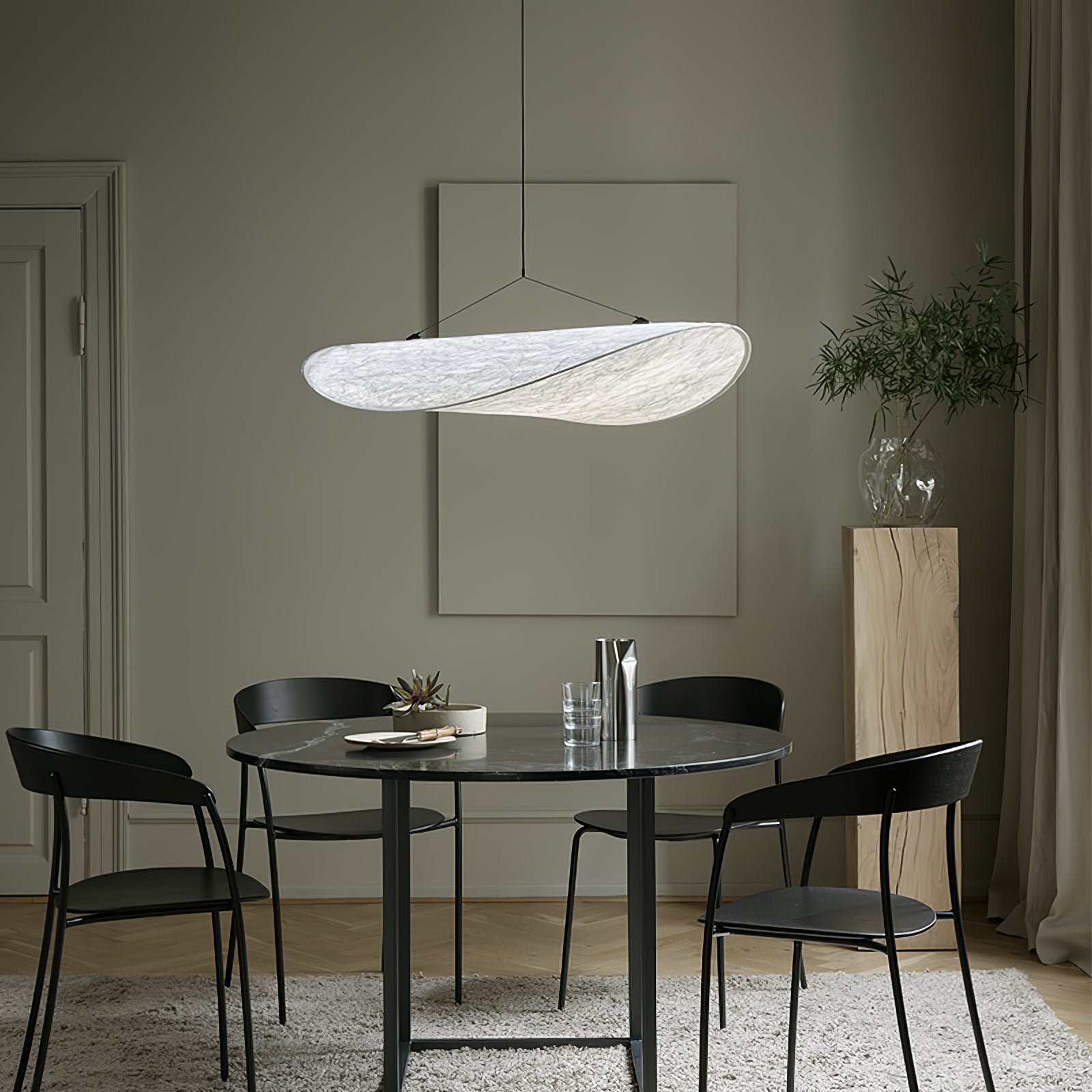 Larenol Paper & Glass Fiber Pendant Lamp-Neutral Decor