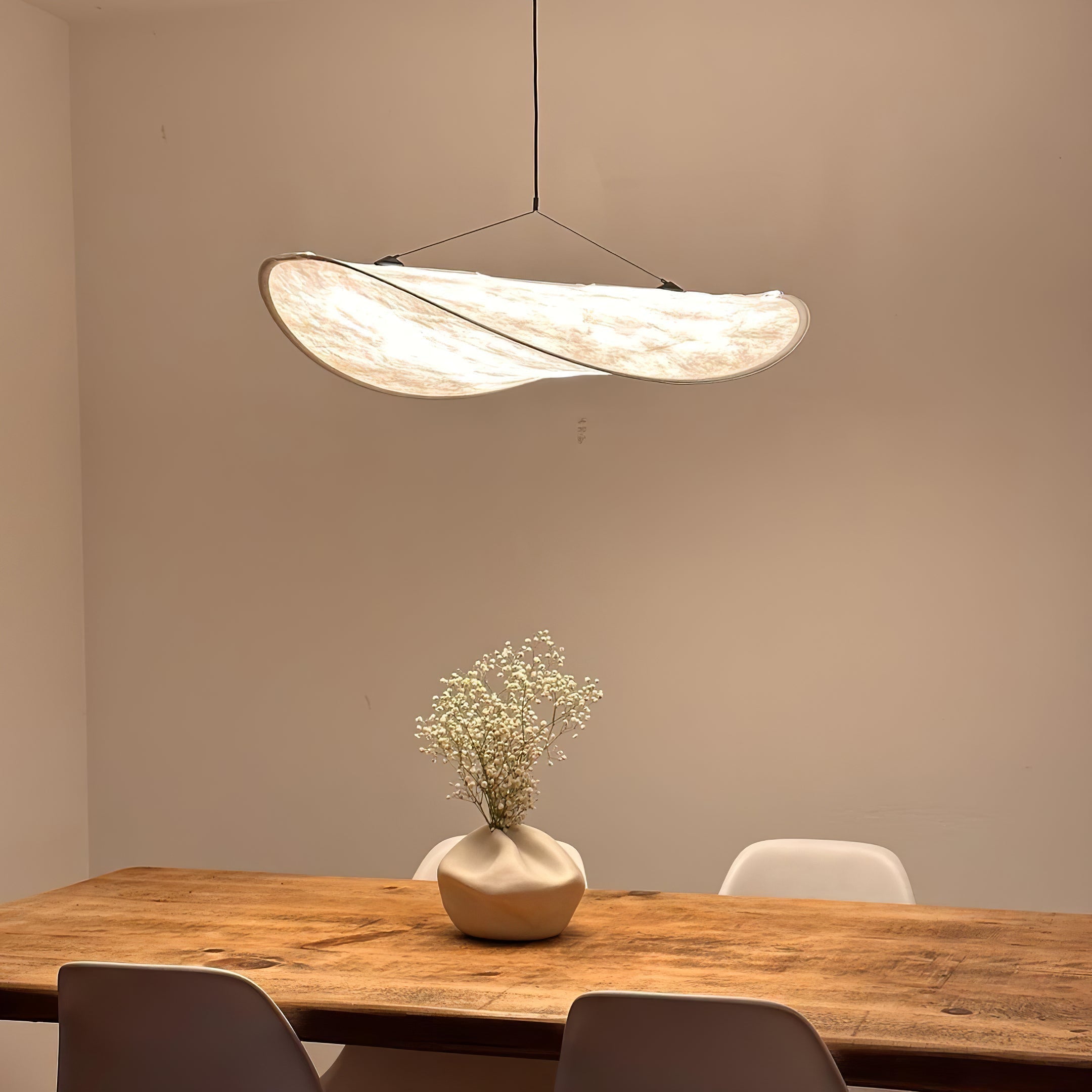 Larenol Paper & Glass Fiber Pendant Lamp-Neutral Decor