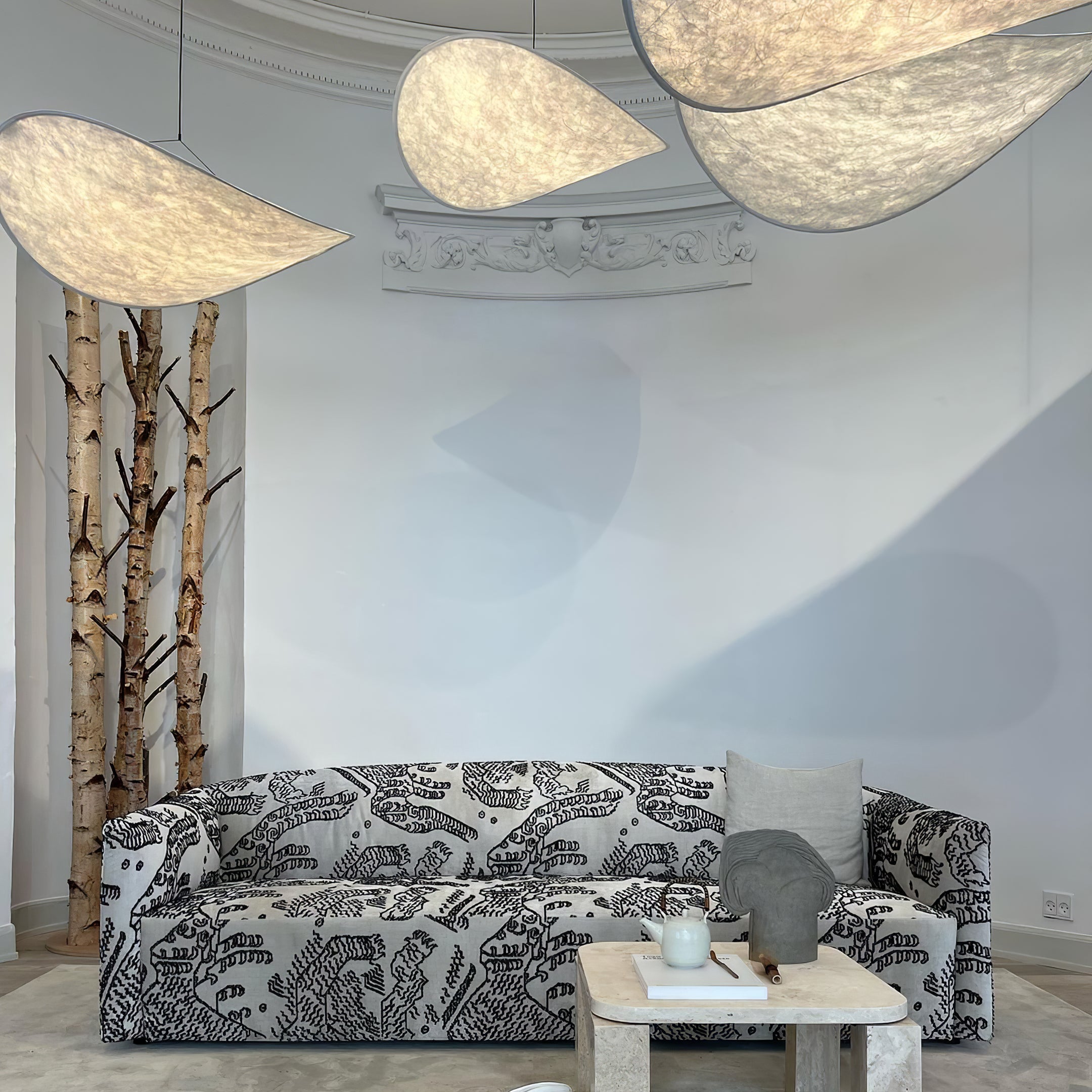 Twist Pendant Contemporary Swag Light-Neutral Decor