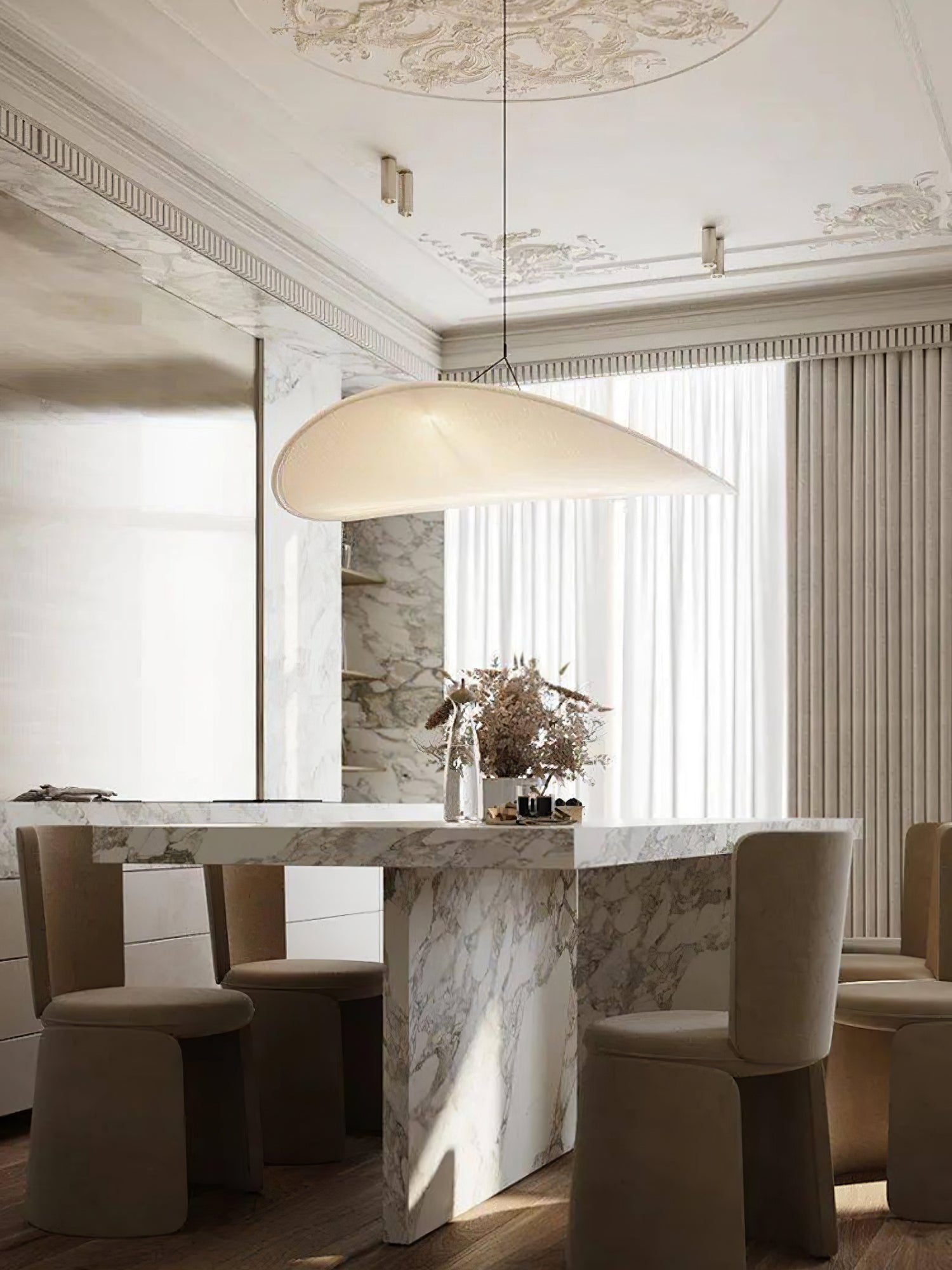 Twist Pendant Contemporary Swag Light-Neutral Decor