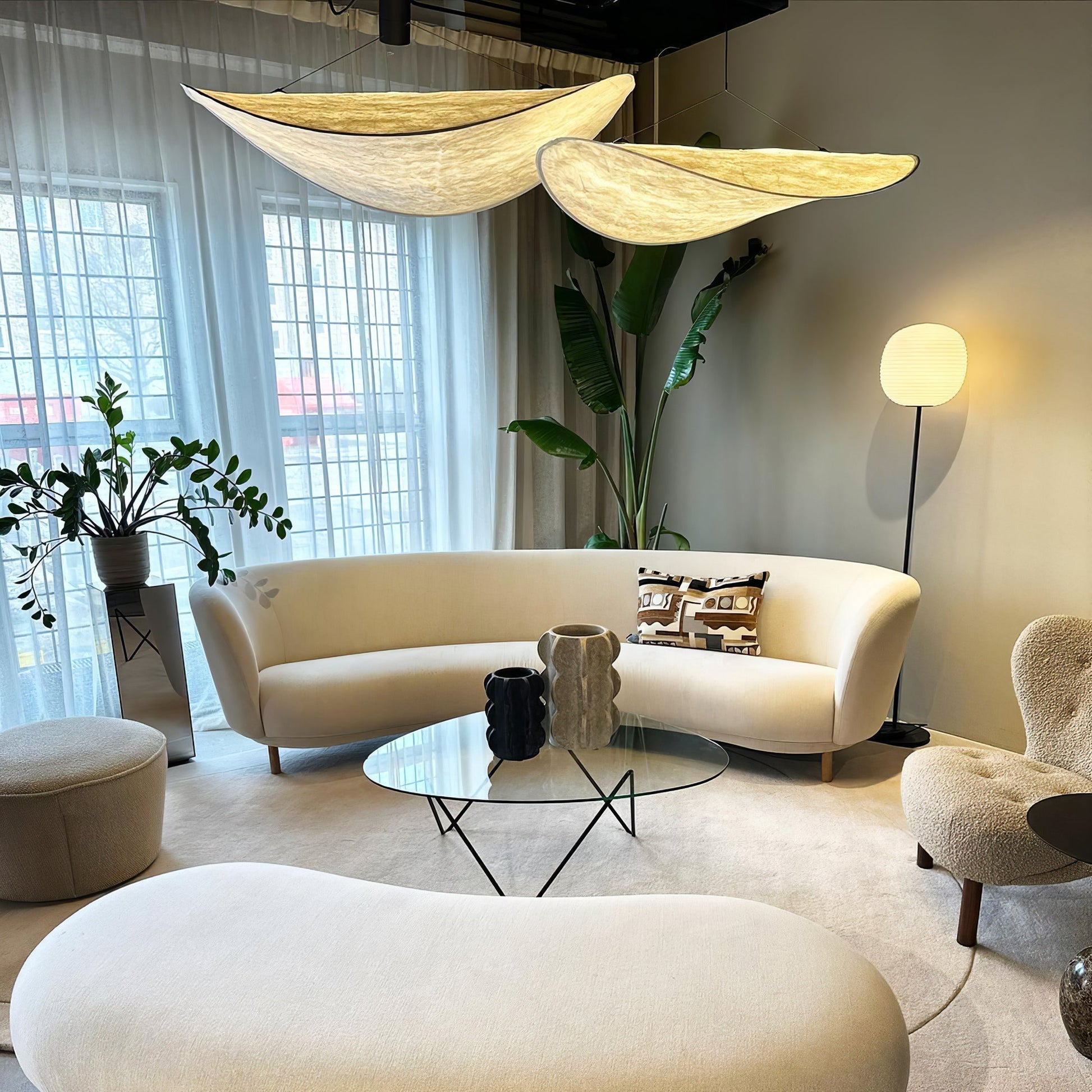 Twist Pendant Contemporary Swag Light-Neutral Decor