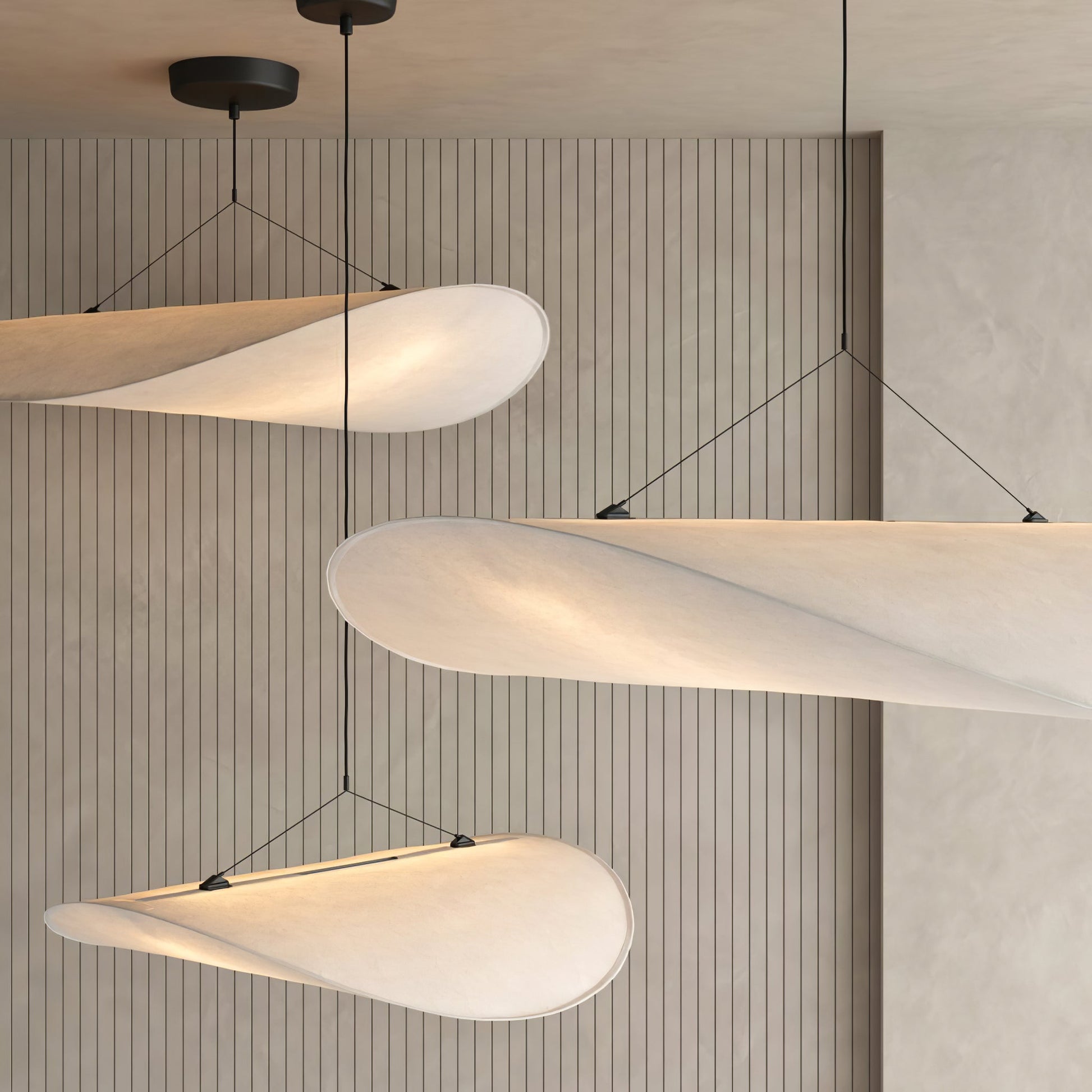 Larenol Paper & Glass Fiber Pendant Lamp-Neutral Decor