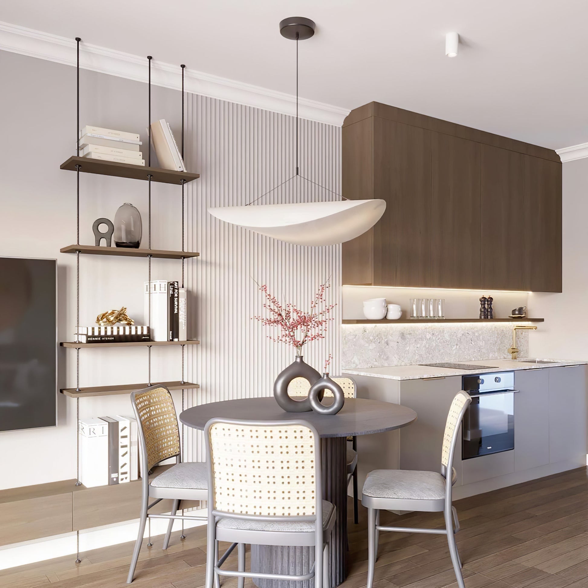 Larenol Paper & Glass Fiber Pendant Lamp-Neutral Decor