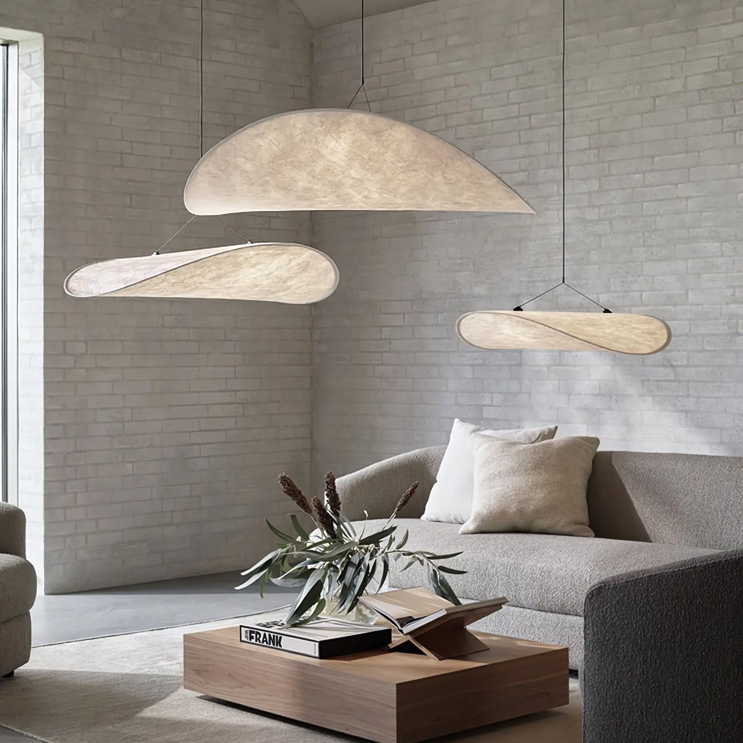 Larenol Paper & Glass Fiber Pendant Lamp-Neutral Decor