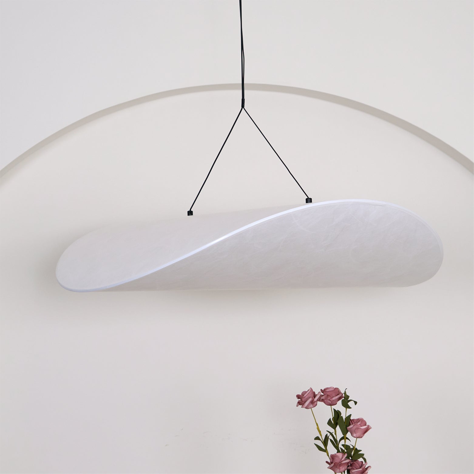 Vela Minimalist Silk Pendant Light-Neutral Decor