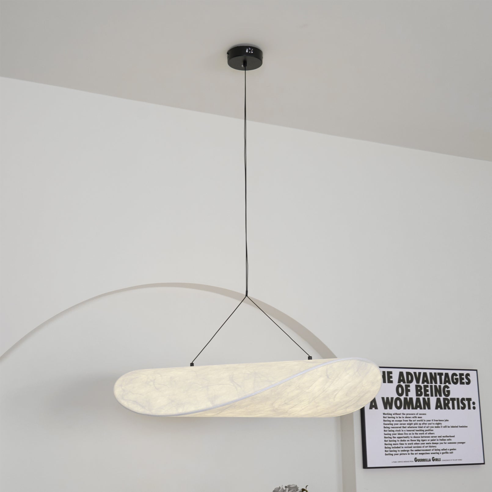 Vela Minimalist Silk Pendant Light-Neutral Decor