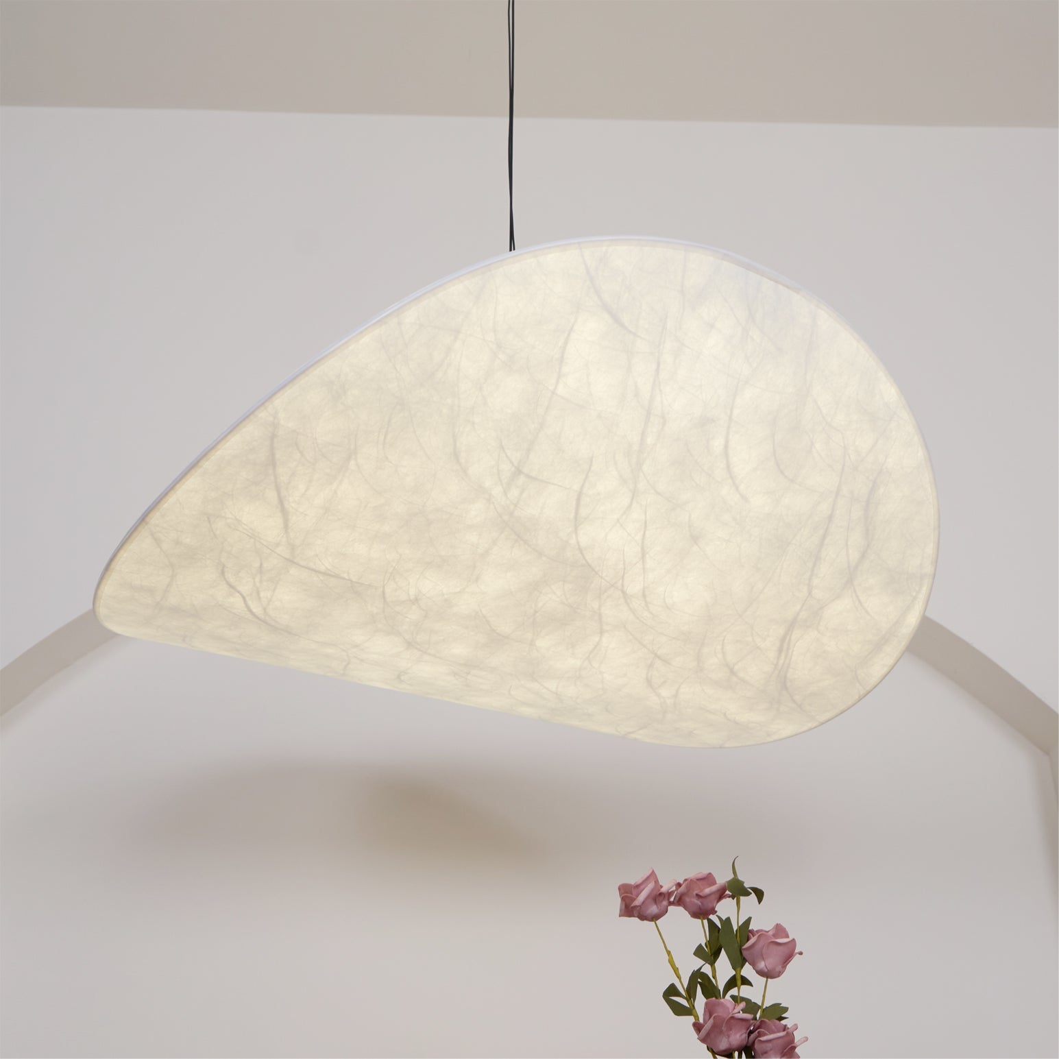 Vela Minimalist Silk Pendant Light-Neutral Decor