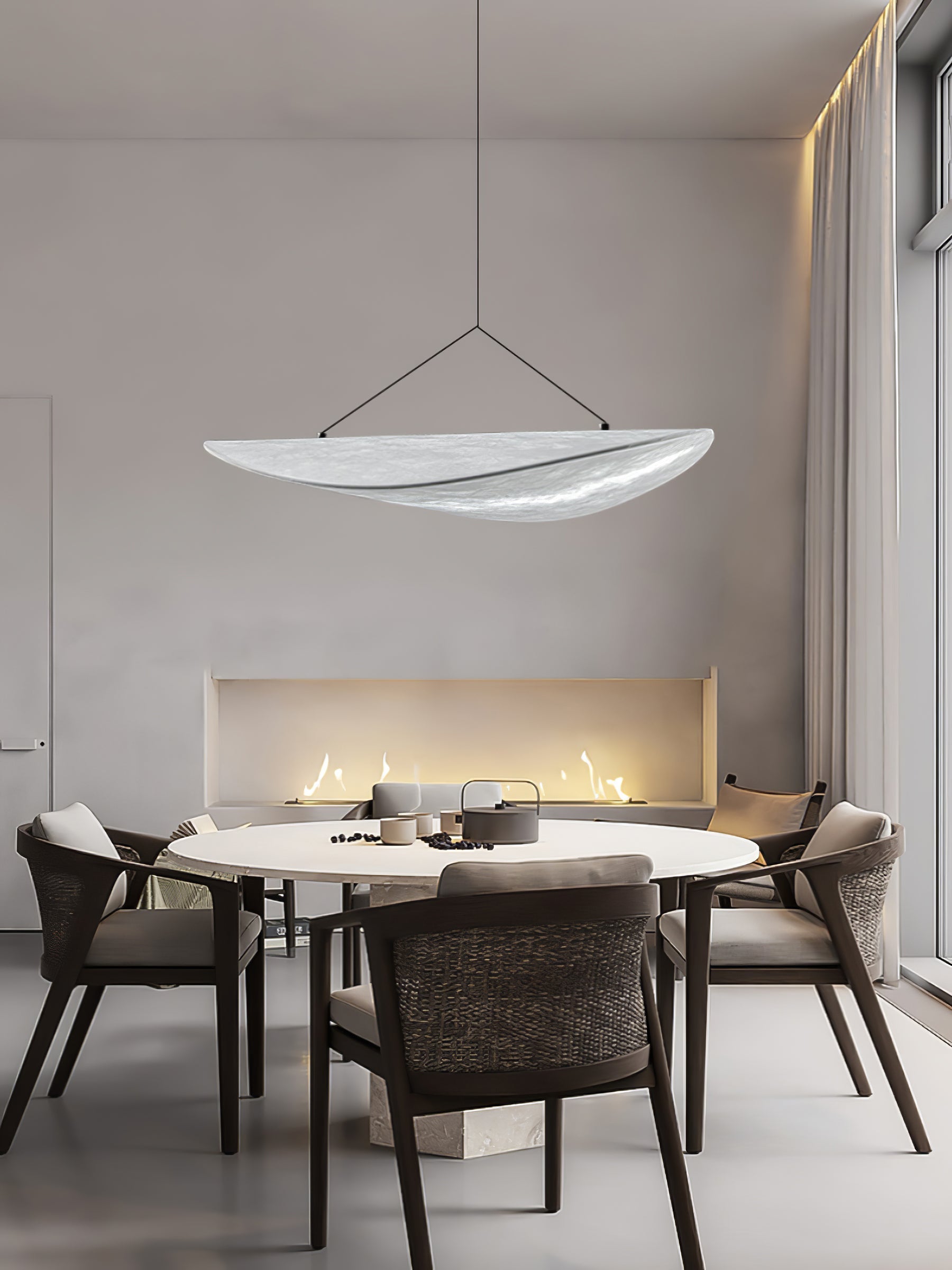 Twist Pendant Contemporary Swag Light-Neutral Decor