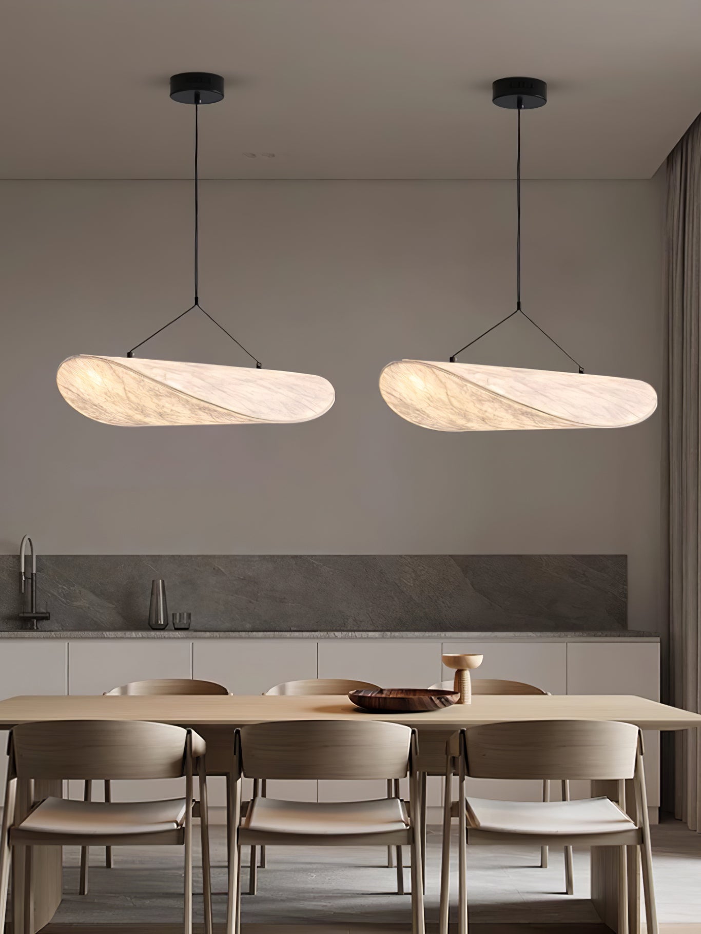 Vela Minimalist Silk Pendant Light-Neutral Decor