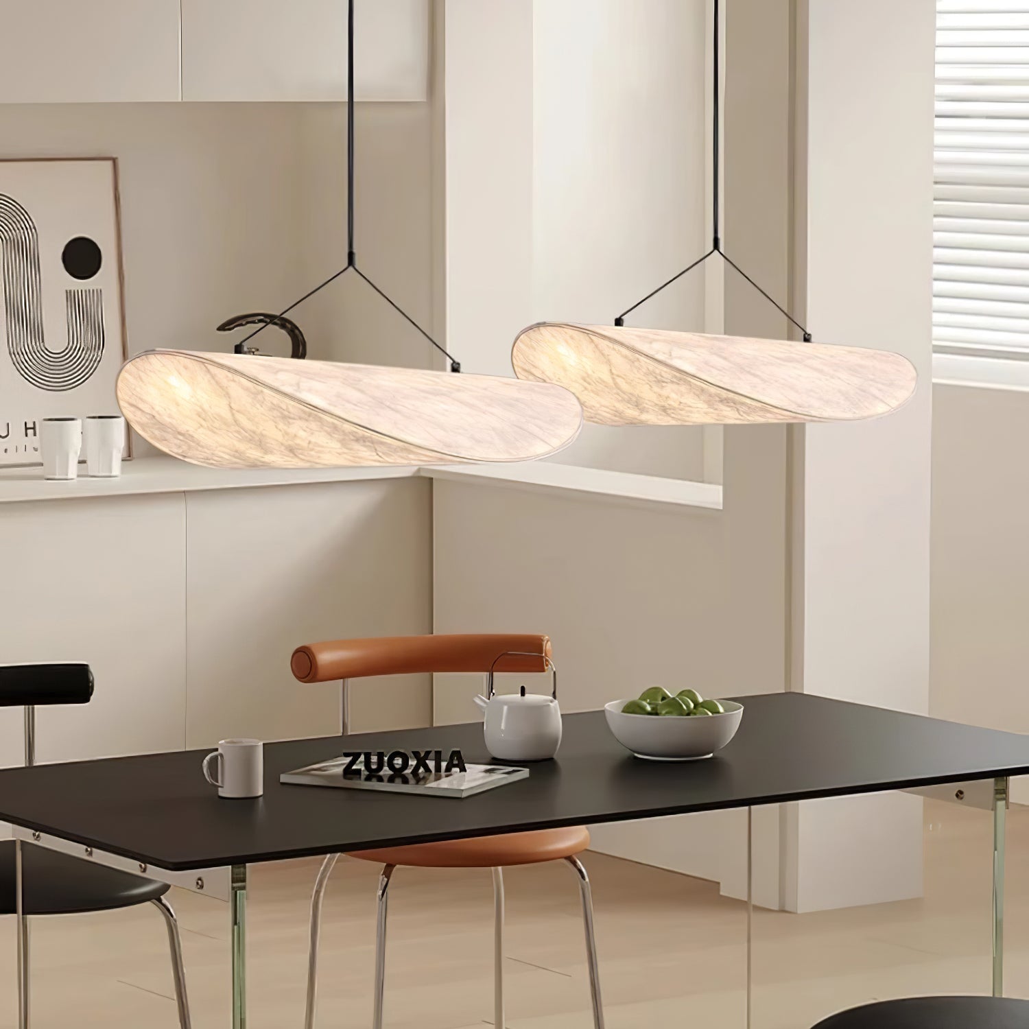 Vela Minimalist Silk Pendant Light-Neutral Decor