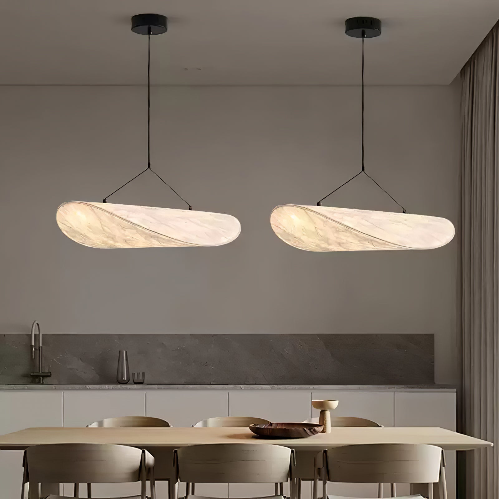 Twist Pendant Contemporary Swag Light-Neutral Decor