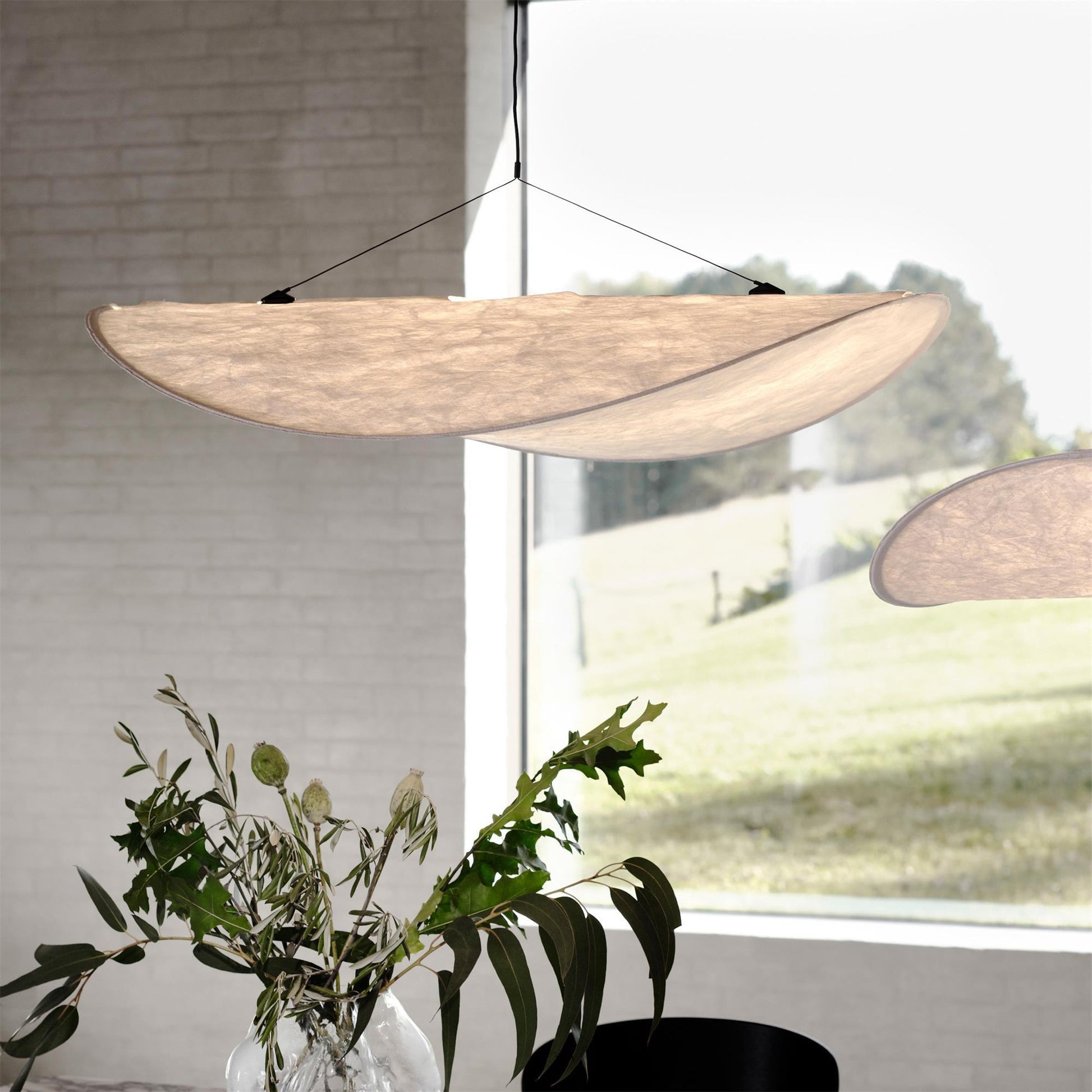 Larenol Paper & Glass Fiber Pendant Lamp-Neutral Decor