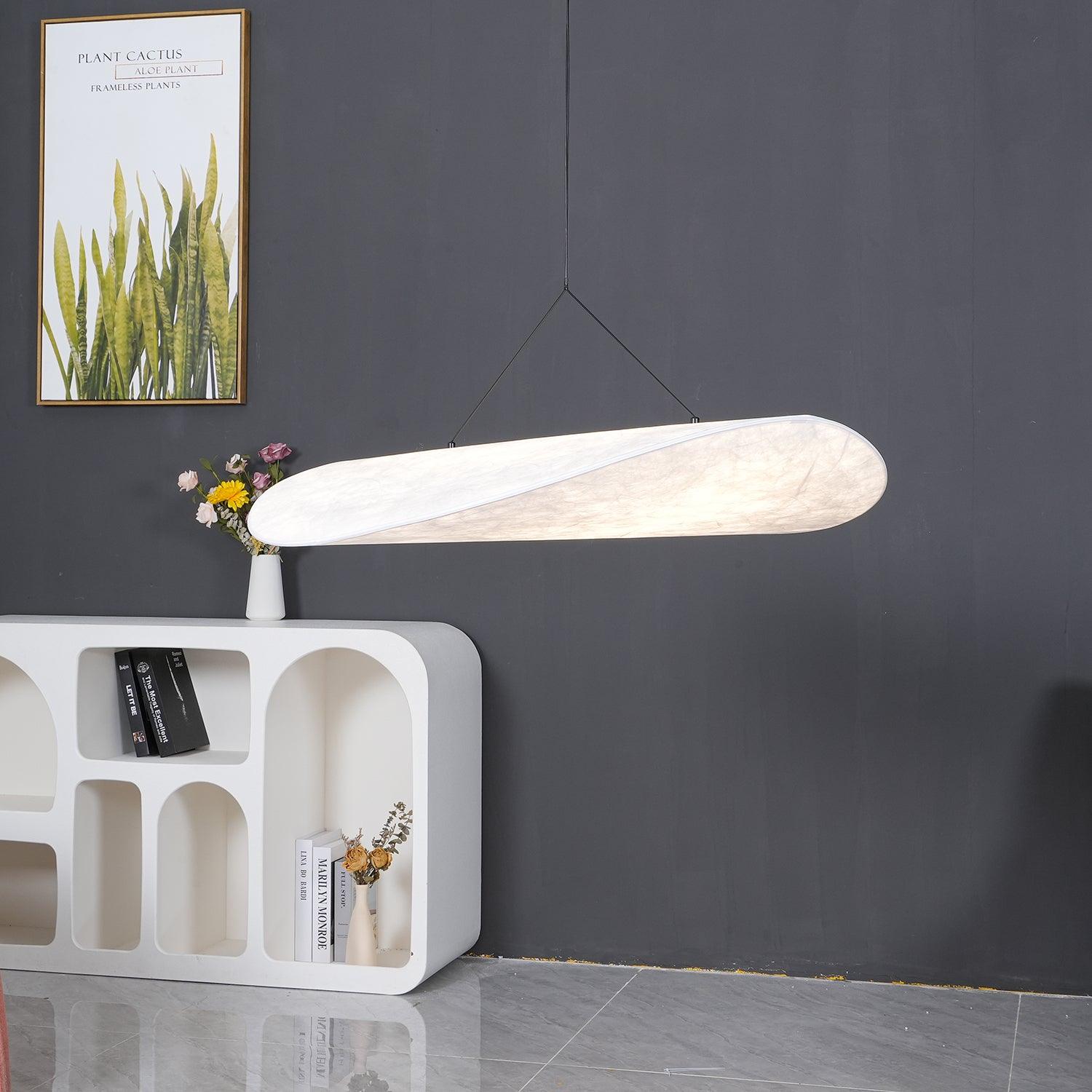 Vela Minimalist Silk Pendant Light-Neutral Decor