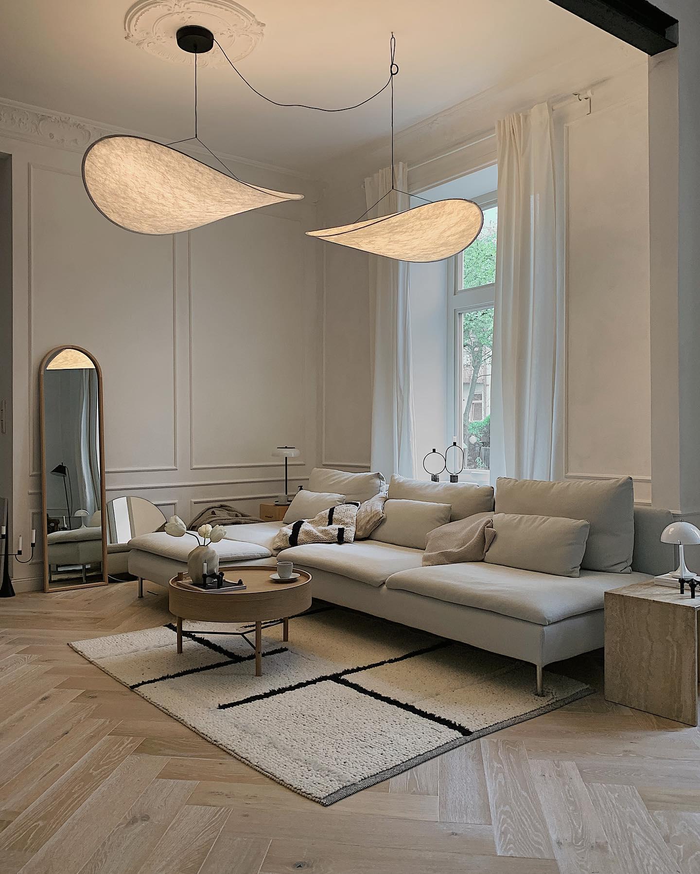 Vela Minimalist Silk Pendant Light-Neutral Decor