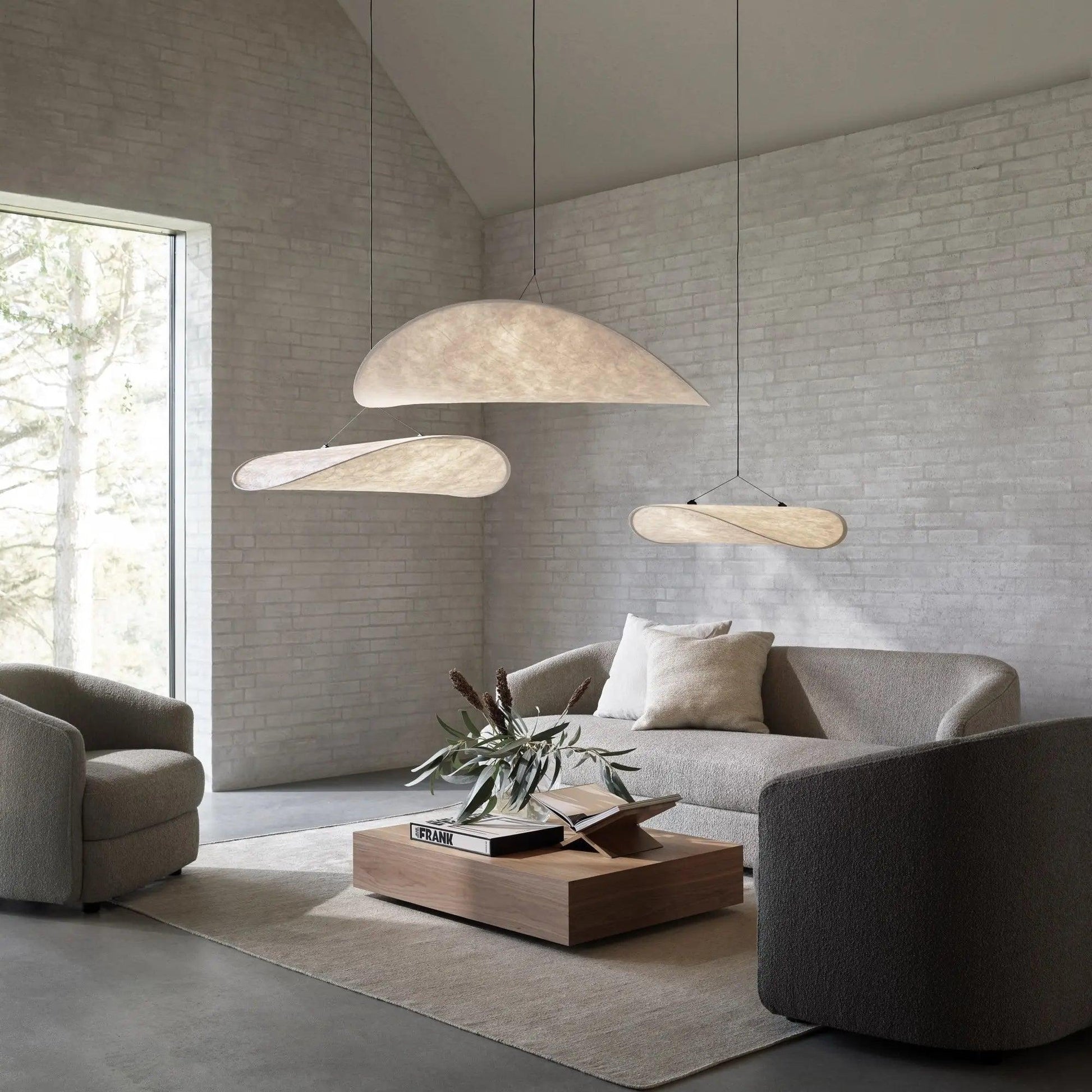 Larenol Paper & Glass Fiber Pendant Lamp-Neutral Decor