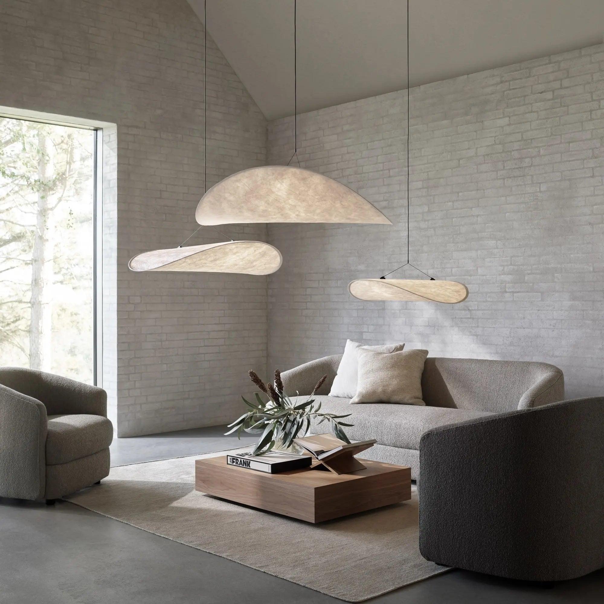 Larenol Paper & Glass Fiber Pendant Lamp-Neutral Decor