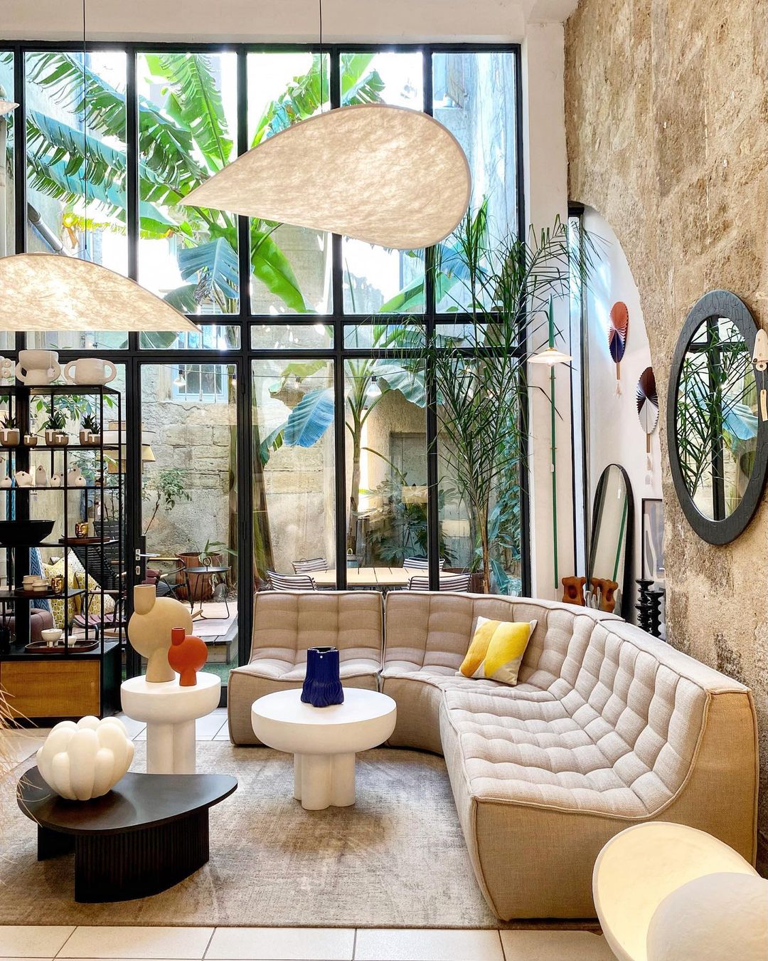 Larenol Paper & Glass Fiber Pendant Lamp-Neutral Decor
