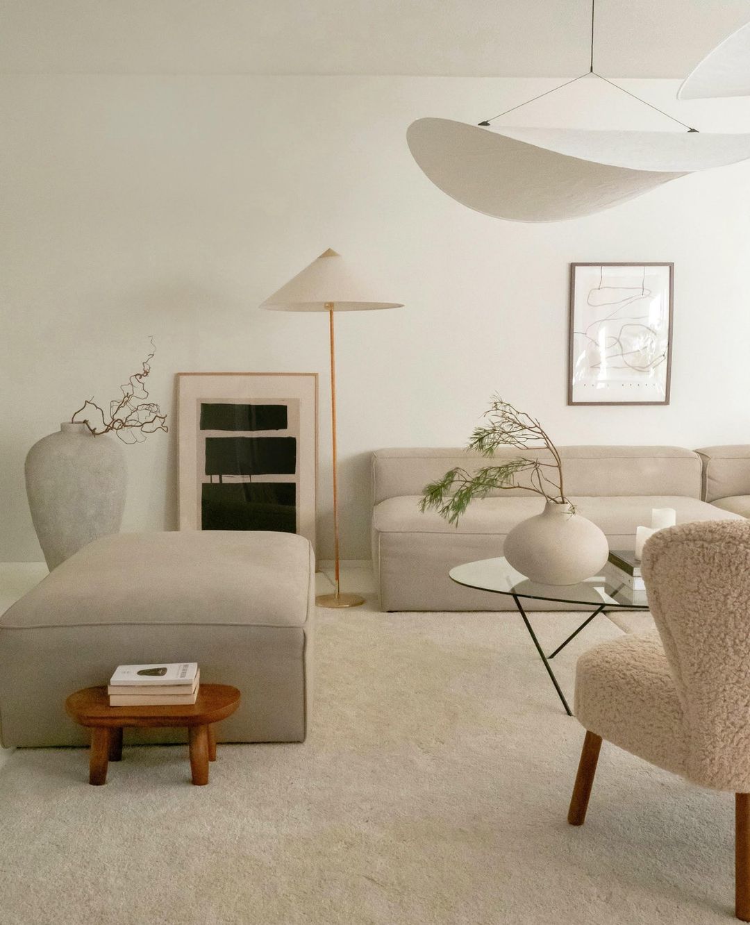 Larenol Paper & Glass Fiber Pendant Lamp-Neutral Decor
