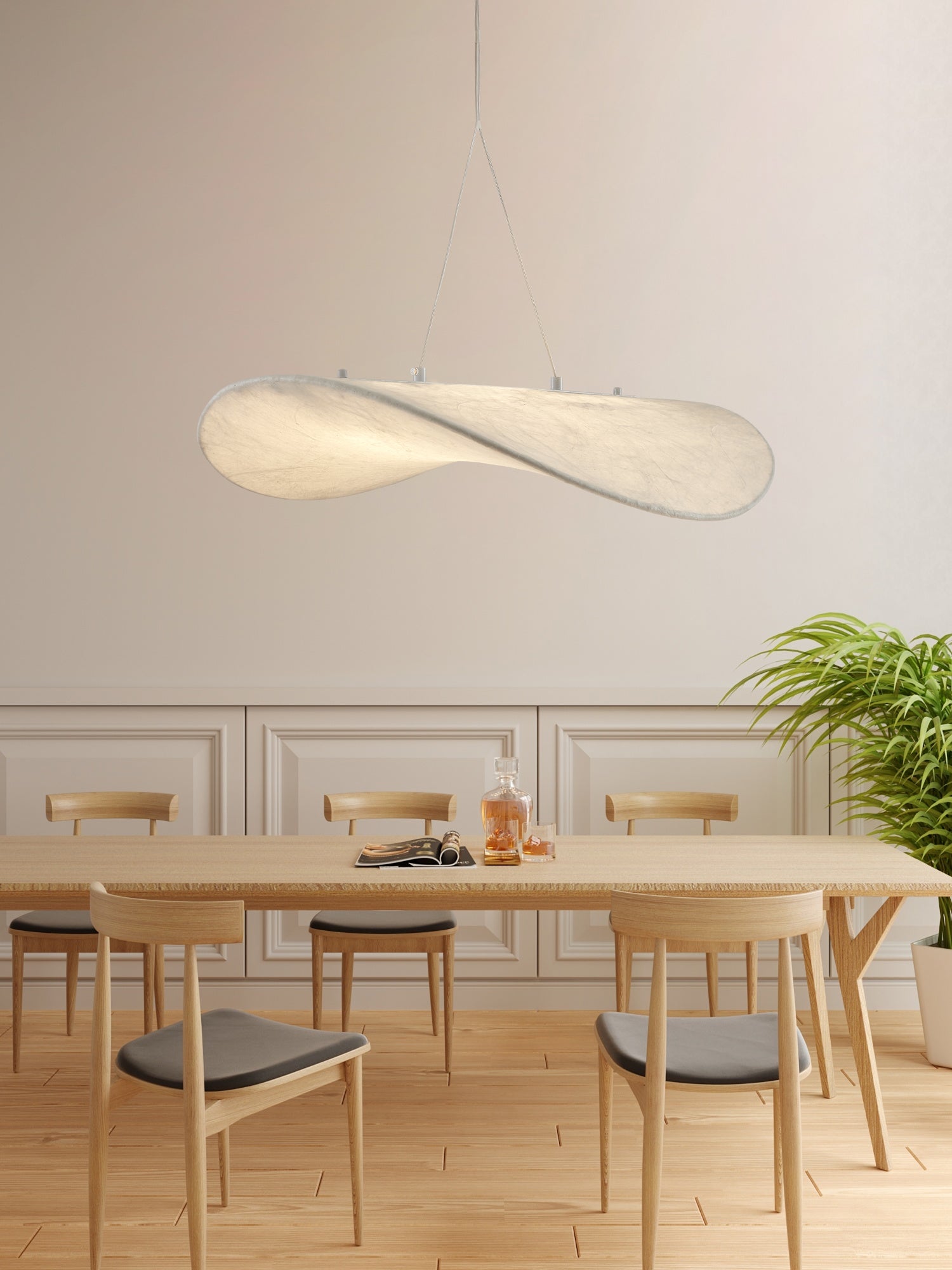 Marenis Elegance Nordic Silk Pendant Light-Neutral Decor